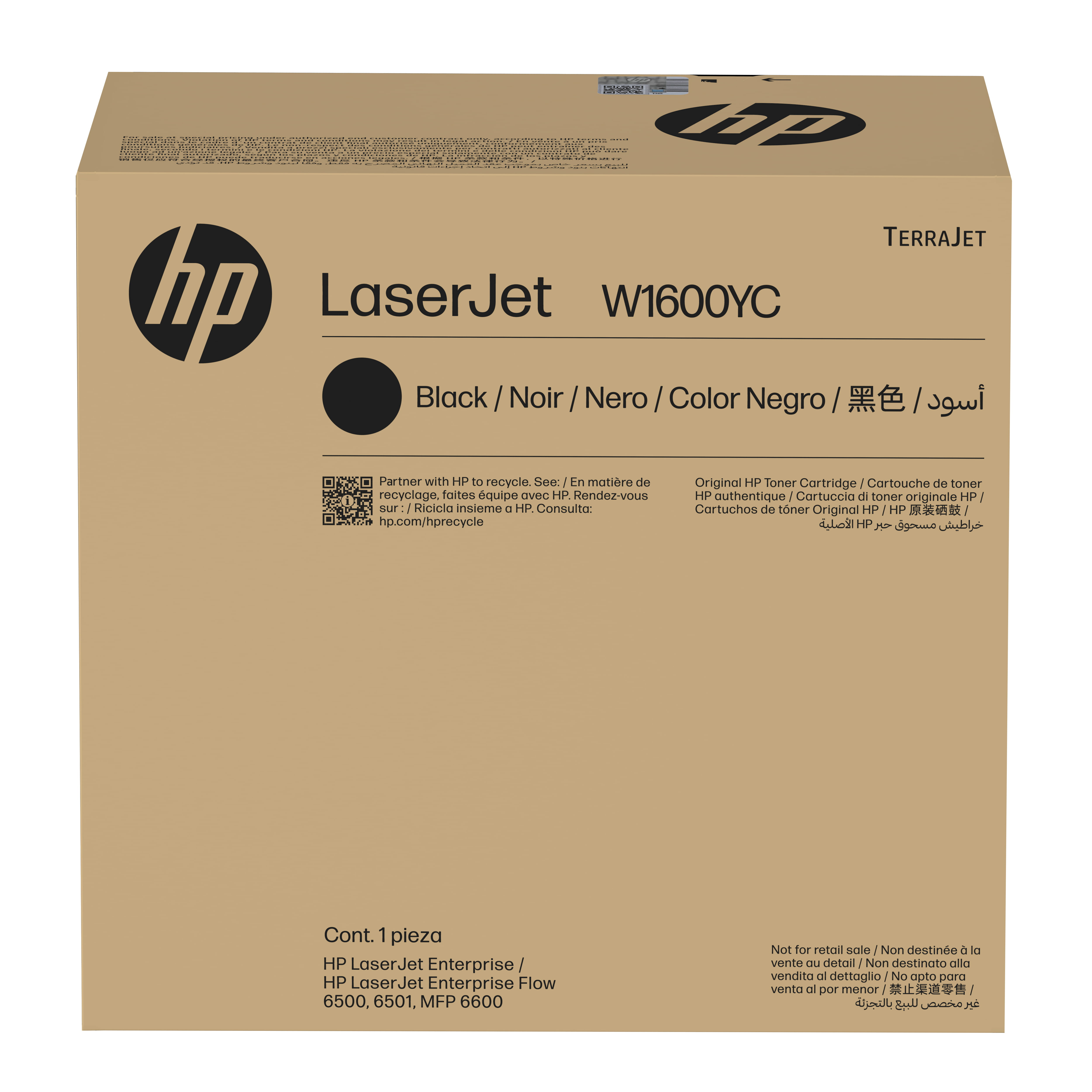 HP 160Y - Besonders hohe Ergiebigkeit - Schwarz - original - LaserJet - Box - Tonerpatrone (W1600YC)