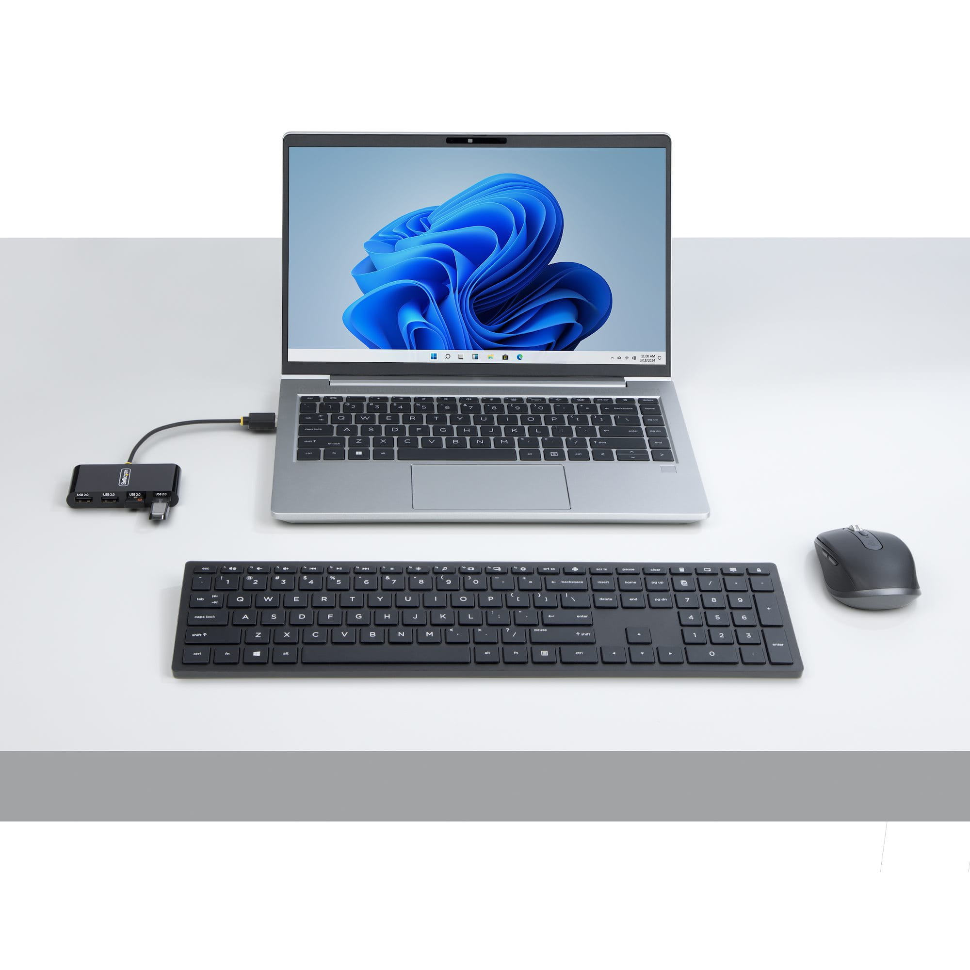 StarTech.com 4-Port USB 2.0 Hub, USB Bus Powered, Small Travel Mini USB Hub, USB 2.0 Splitter, Multi-Port Portable USB Hub, 480Mbps, Overcurrent Protection (OCP)