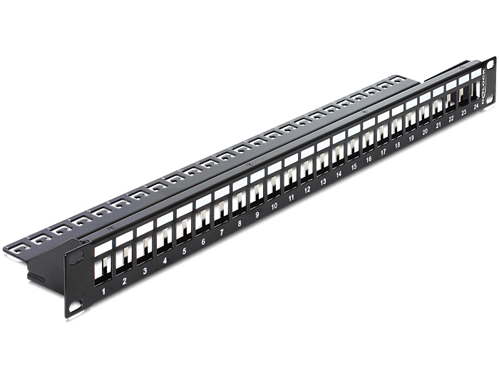 Delock Keystone Patch Panel - Patch Panel - Schwarz - 1U - 48.3 cm (19")