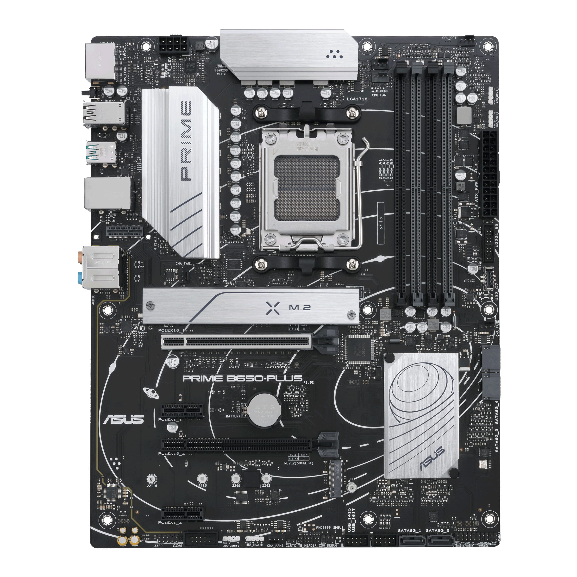 ASUS Prime B650-Plus - Motherboard - ATX - Socket AM5 - AMD B650 Chipsatz - USB-C 3.2 Gen2, USB 3.2 Gen 2, USB 3.2 Gen 1, USB-C 3.2 Gen 1 - 2.5 Gigabit LAN - Onboard-Grafik (CPU erforderlich)