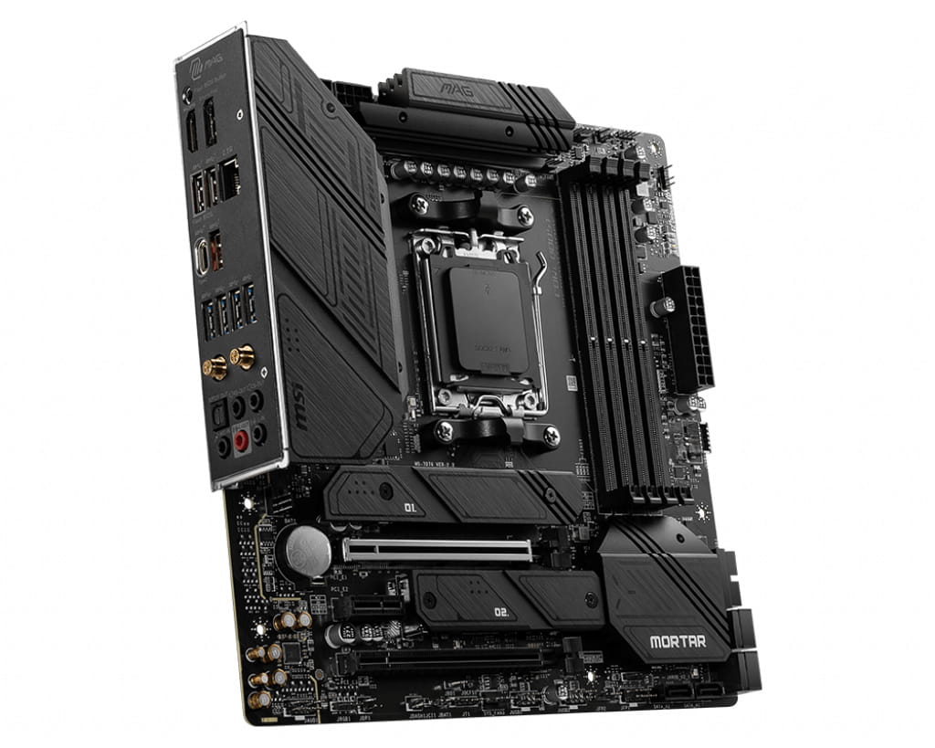 MSI MAG B650M Mortar WIFI, AMD, Sockel AM5, AMD Ryzen 7000 Series, Sockel AM5, DDR5-SDRAM, 128 GB