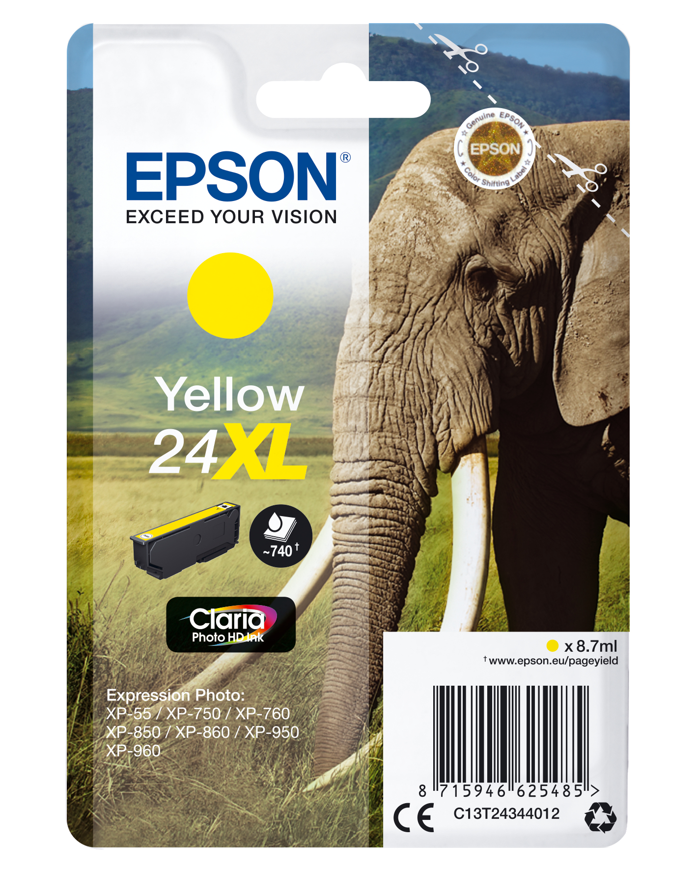 Epson 24XL - 8.7 ml - XL - Gelb - Original - Tintenpatrone