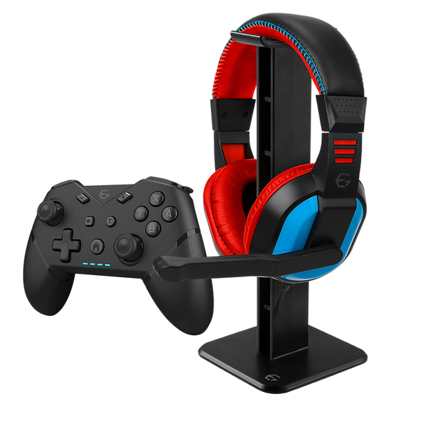 EgoGear SBP30-NS-BK, Gamepad + Headset, Nintendo Switch OLED, PC, Playstation 3, Digital, Rot/Grün/Blau, Ohraufliegend, 4 cm