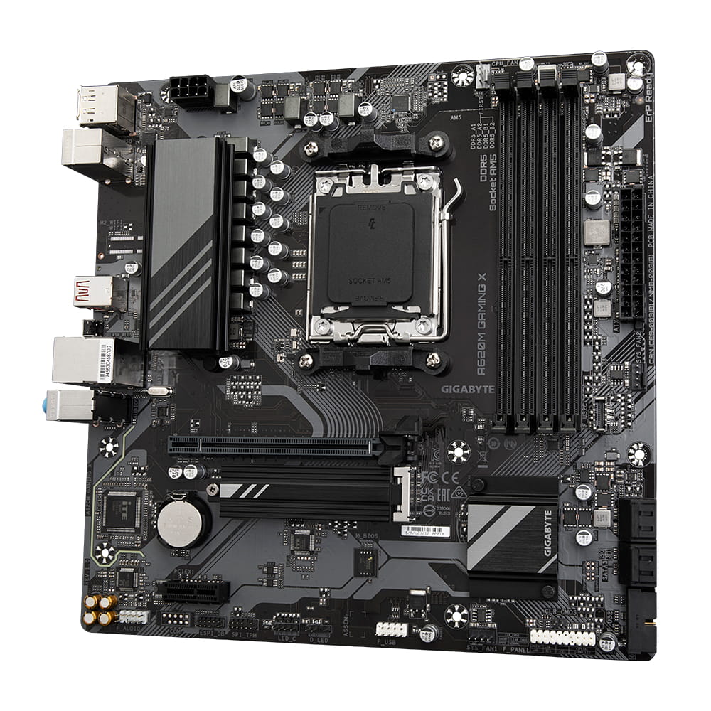 Gigabyte A620M GAMING X - Motherboard - micro ATX - Socket AM5 - AMD A620 Chipsatz - USB 3.2 Gen 1, USB-C 3.2 Gen 1, USB-C 3.2 Gen 2x2 - Gigabit LAN - Onboard-Grafik (CPU erforderlich)