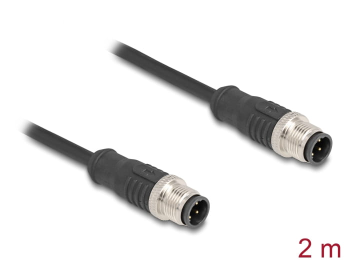Delock Netzwerkkabel - 4-polig M12-D (M) zu 4-polig M12-D (M)