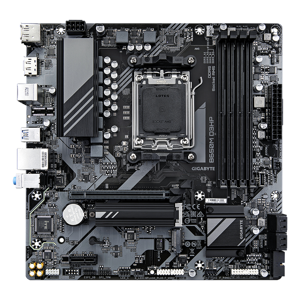 Gigabyte B650M D3HP - 1.0 - Motherboard - micro ATX - Socket AM5 - AMD B650 Chipsatz - USB 3.2 Gen 1, USB-C 3.2 Gen 1 - 2.5 Gigabit LAN - Onboard-Grafik (CPU erforderlich)