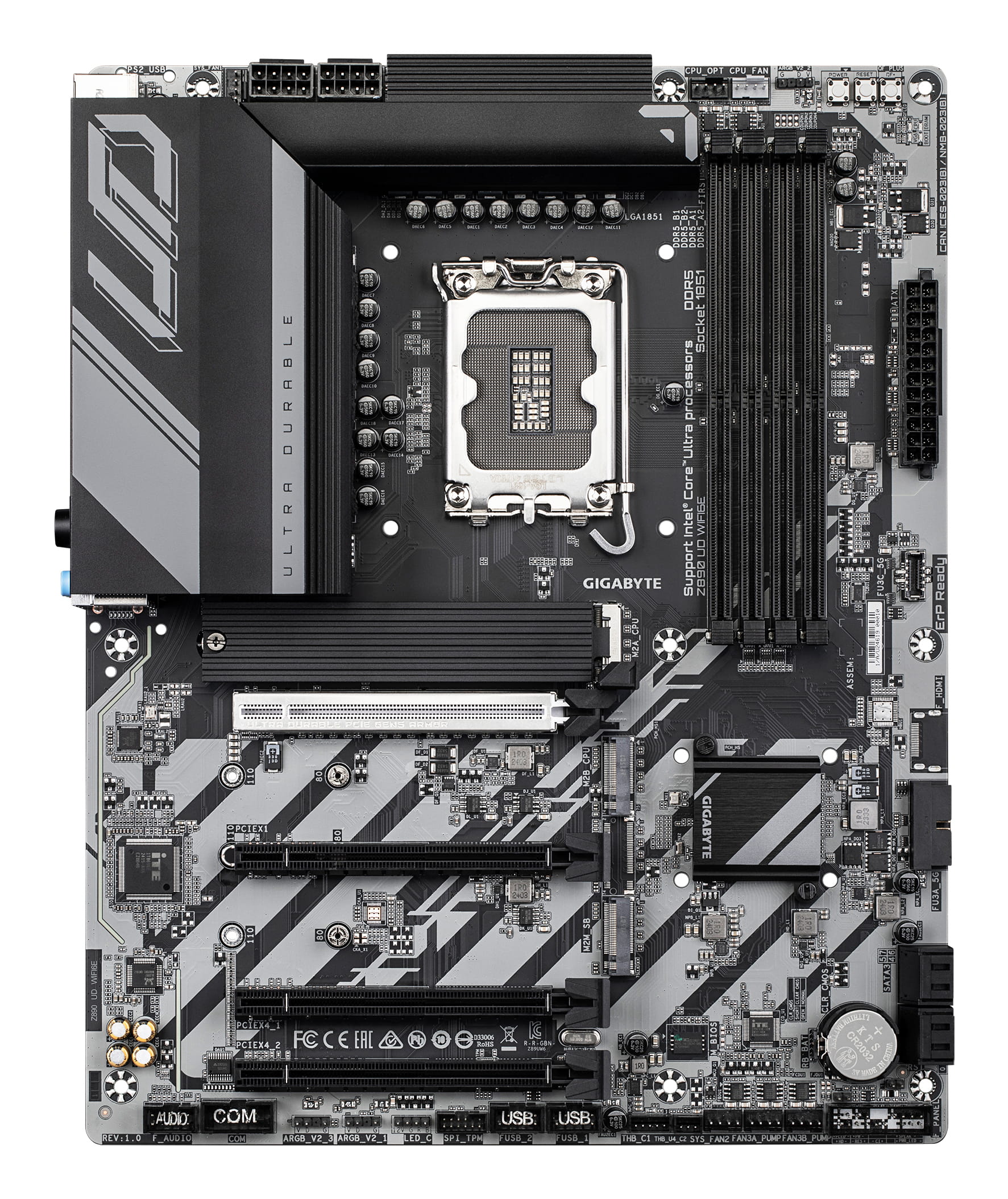 Gigabyte Z890 UD WIFI6E - Motherboard - ATX - LGA1851 Sockel - Z890 Chipsatz - USB4, USB-C 3.2 Gen 1, USB 3.2 Gen 2, USB 3.2 Gen 1 - 2.5 Gigabit LAN, Wi-Fi 6E, Bluetooth - Onboard-Grafik (CPU erforderlich)