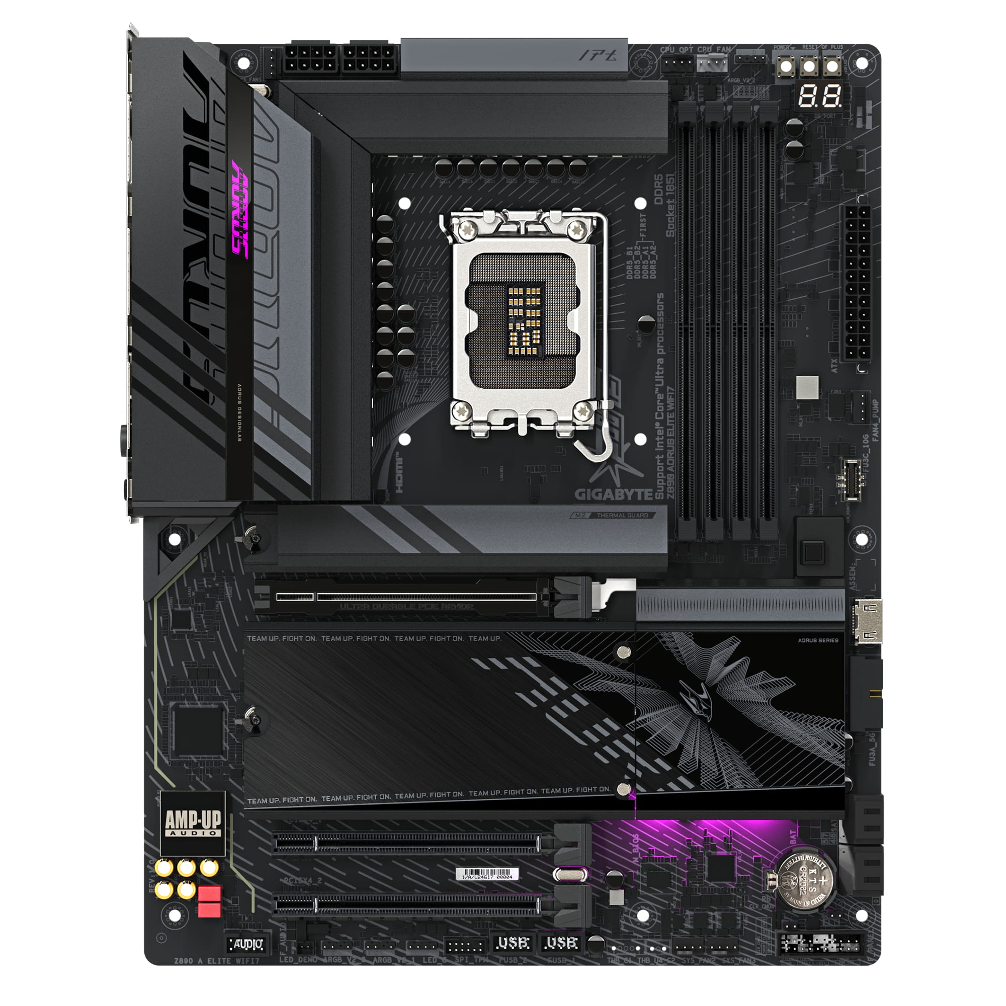 Gigabyte AORUS Z890 ELITE WIFI7 - Motherboard - ATX - LGA1851-Sockel - Z890 Chipsatz - USB-C 3.2 Gen2, USB 3.2 Gen 1, USB4 - Bluetooth, Wi-Fi 7, 2.5 Gigabit LAN - Onboard-Grafik (CPU erforderlich)