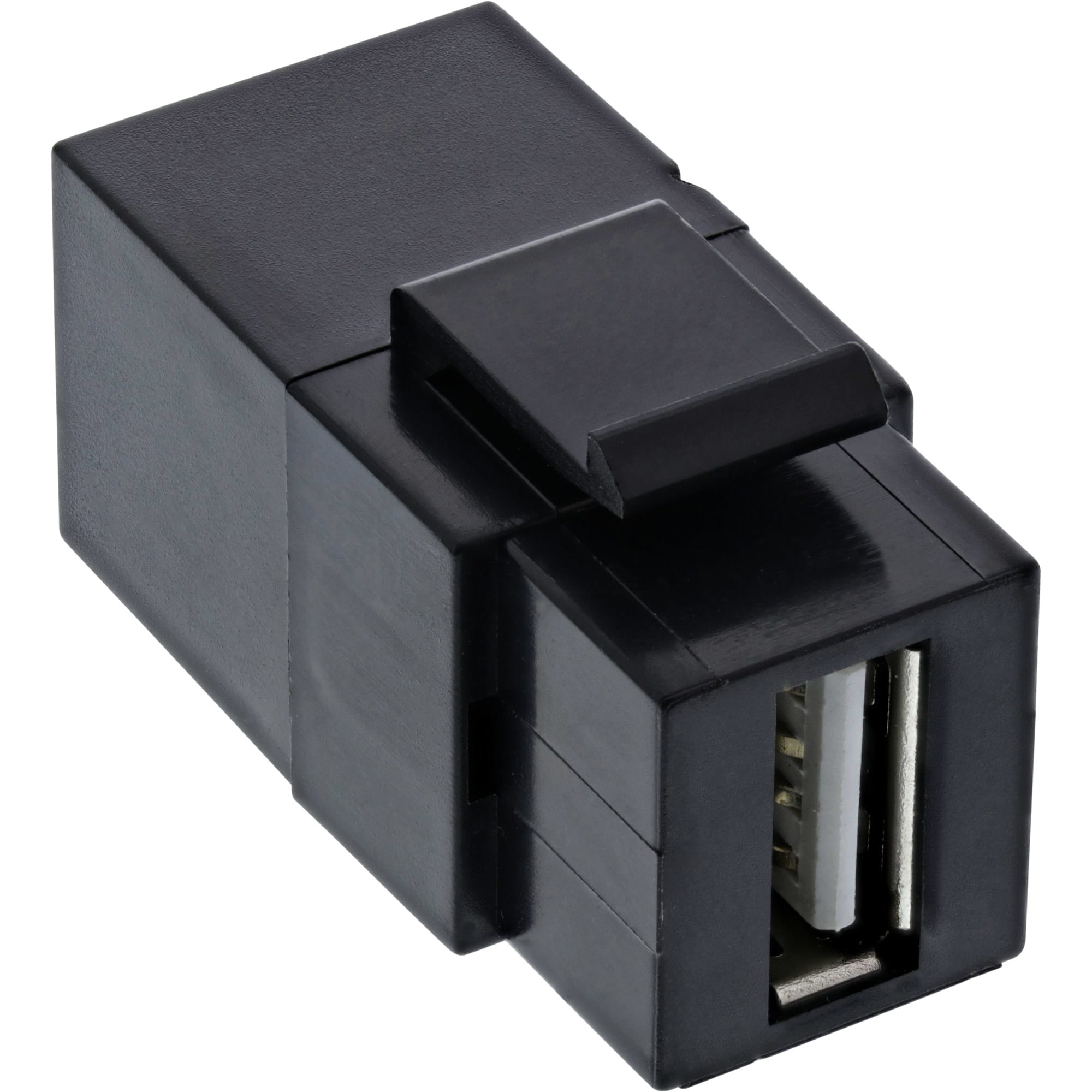 InLine USB 2.0 Keystone Snap-In Einsatz - USB-A BU/BU - gewinkelt - schwarz