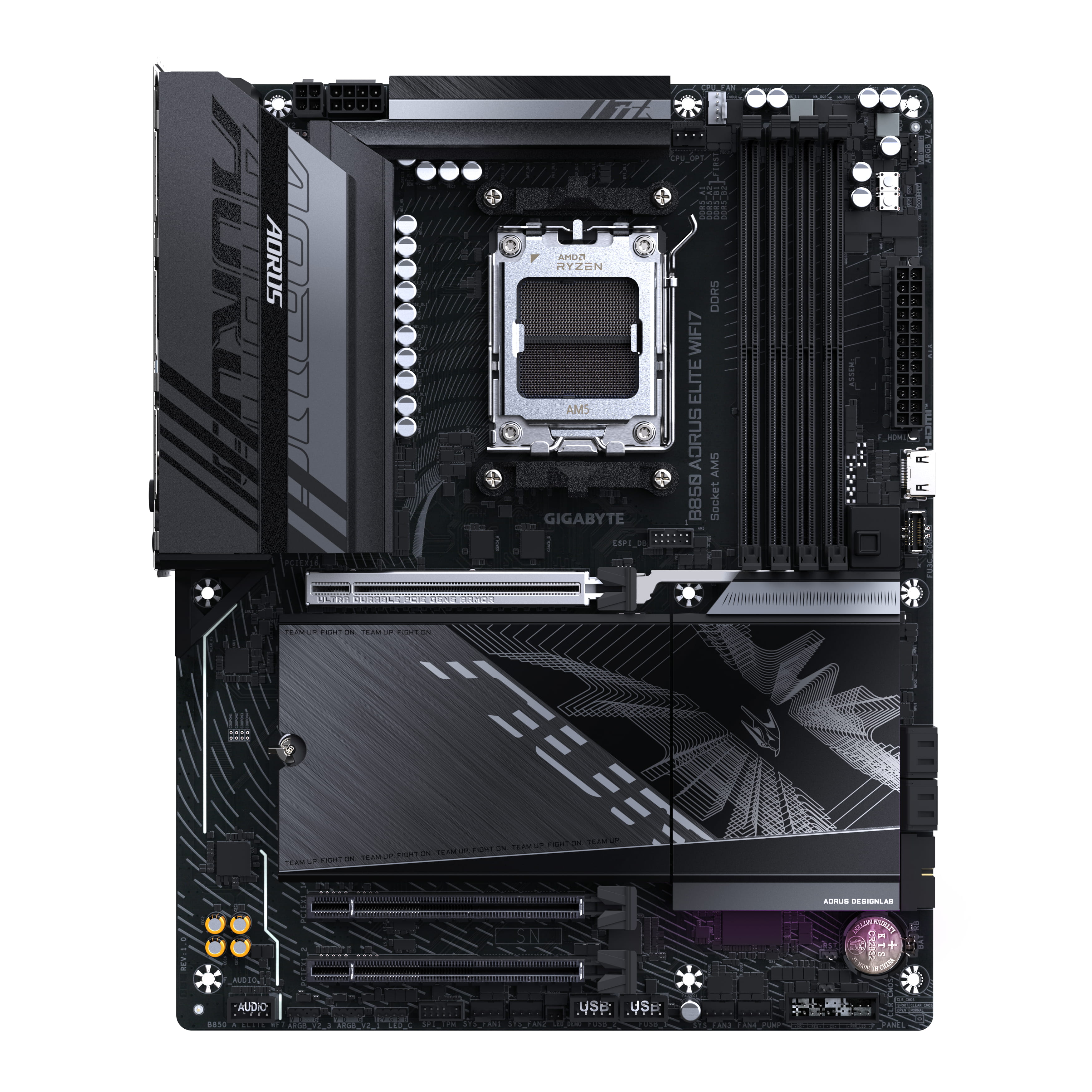 Gigabyte AORUS B850 ELITE WIFI7 - Motherboard - ATX - Socket AM5 - AMD B850 Chipsatz - USB-C 3.2 Gen 2x2, USB-C 3.2 Gen2, USB 3.2 Gen 2, USB 3.2 Gen 1 - Bluetooth, Wi-Fi 7, 2.5 Gigabit LAN - Onboard-Grafik (CPU erforderlich)