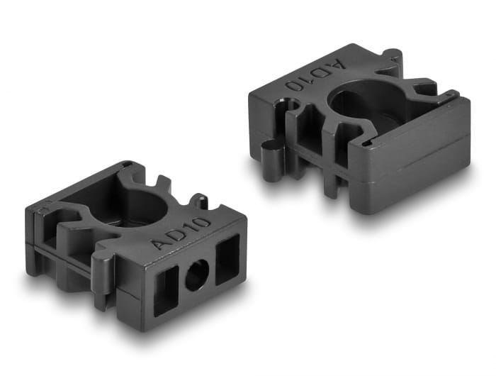 Delock Kabelhalter - mit Sicherungsclip, 10 mm - Schwarz (Packung mit 8)
