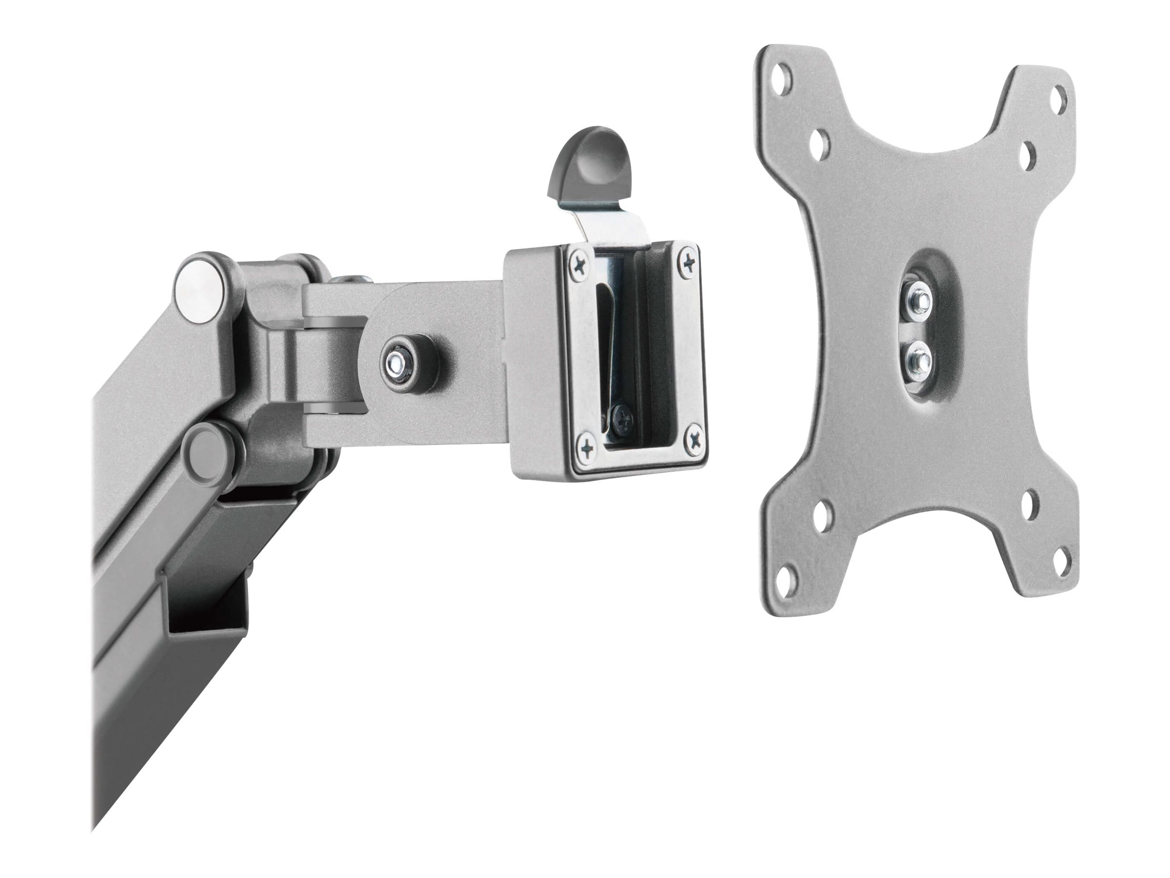 Tripp Eaton Tripp Lite Series Single-Display Flex-Arm Desktop Clamp for 17" to 32" Flat-Screen Displays - USB and Audio Ports, Aluminum - Befestigungskit - vollbeweglicher einstellbarer Arm - für Monitor - Aluminium, Stahl - Silber - Bildschirmgröße: 