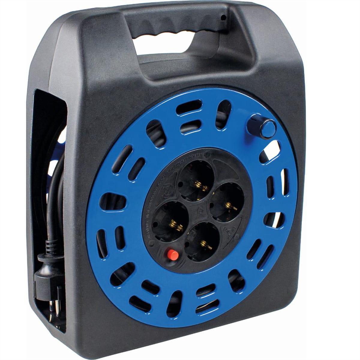 Bachmann Steckdosenleiste - besonders bruchsichere Ausführung, 1000 W komplett gewickelt - Wechselstrom 250 V - 3500 Watt - Eingabe, Eingang power CEE 7/7 - Ausgangsanschlüsse: 4 (power CEE 7/3)