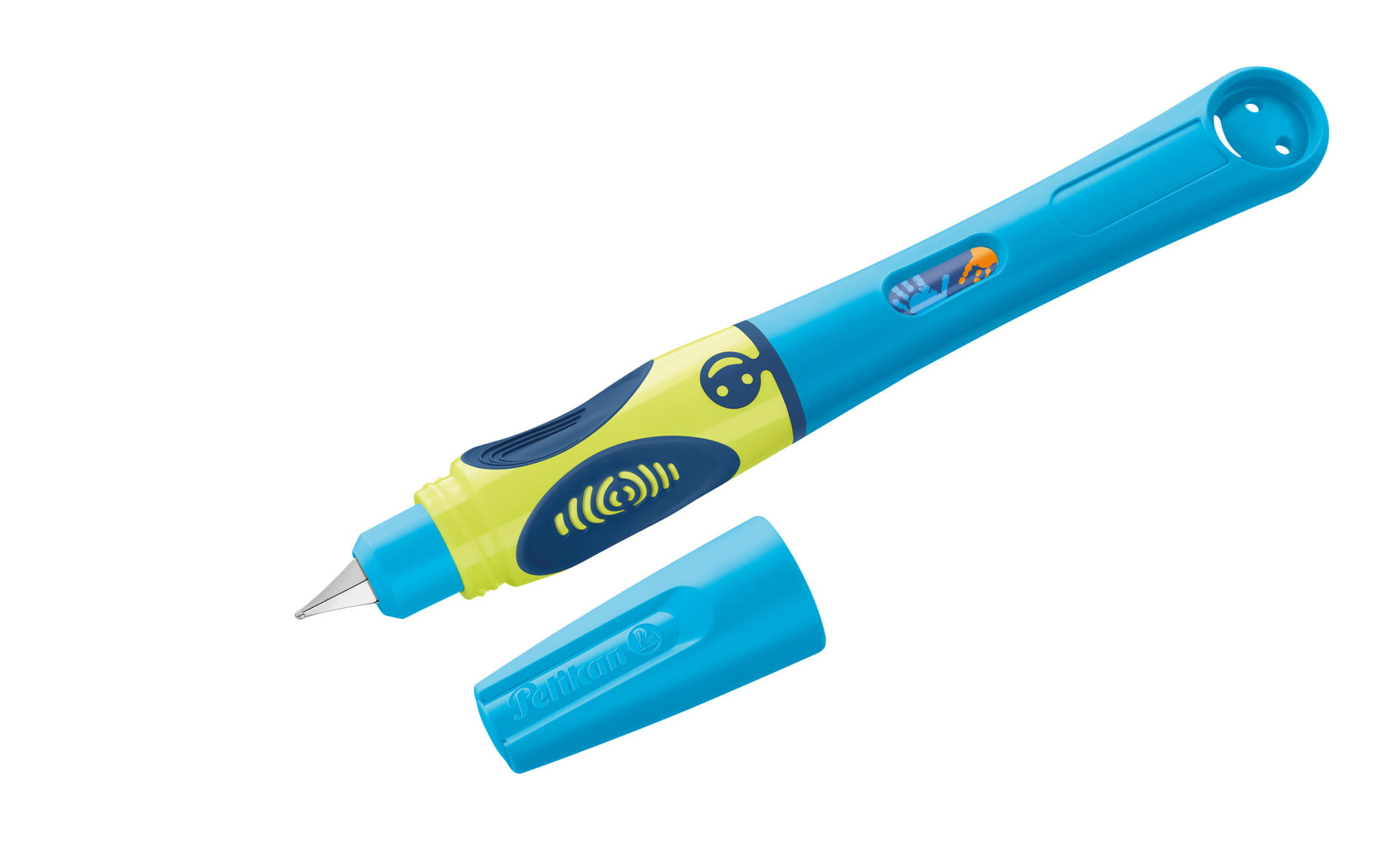 Pelikan griffix® Füller für Linkshänder, Neon Fresh Blue, Blau, Kartuschenfüllsystem, Blau, Kunststoff, Edelstahl, Linkshändig