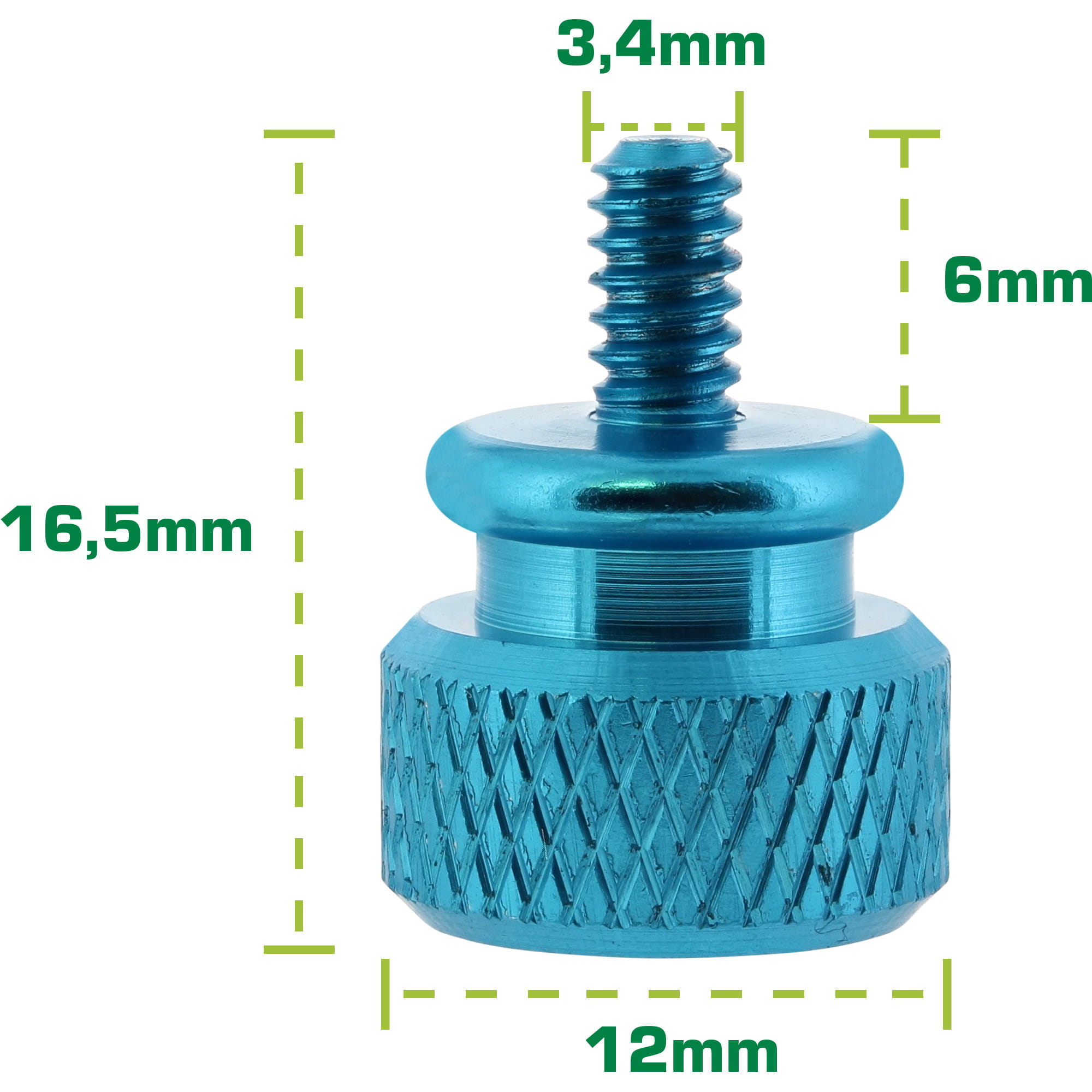 InLine Rändelschrauben für Gehäuse - Alu - blau - 10er Pack