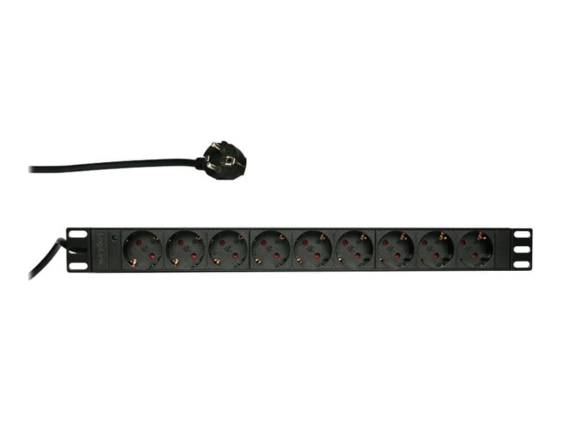 LogiLink Stromverteilungseinheit (Rack - einbaufähig) - Wechselstrom 250 V - Eingabe, Eingang power CEE 7/7 - Ausgangsanschlüsse: 9 (Stromversorgung)