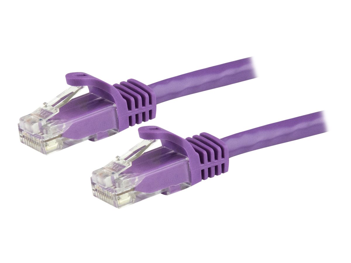 StarTech.com 7.5m CAT6 Ethernet Cable, 10 Gigabit Snagless RJ45 650MHz 100W PoE Patch Cord, CAT 6 10GbE UTP Network Cable w/Strain Relief, Purple, Wiring is UL Certified/TIA - Category 6 - 24AWG (N6PATC750CMPL)