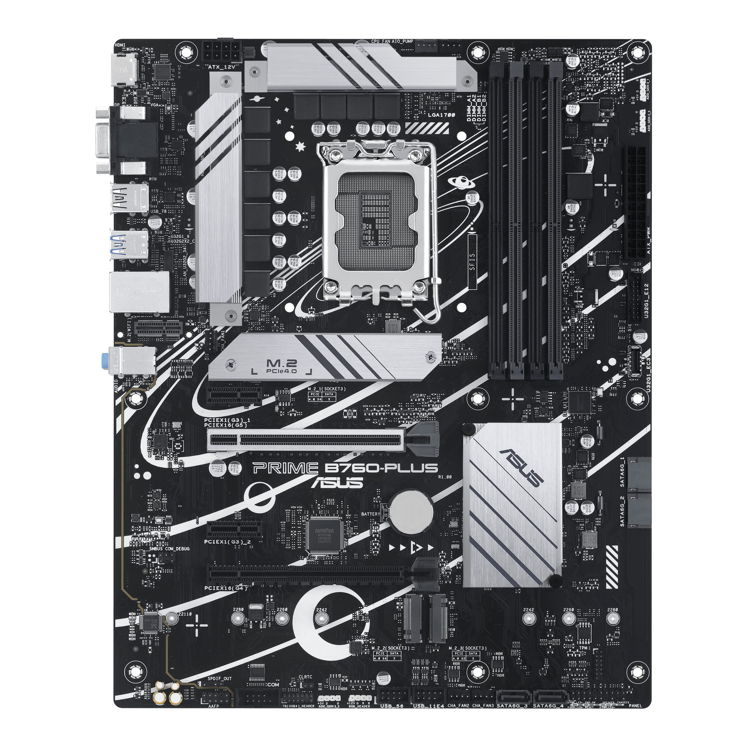 ASUS PRIME B760-PLUS, Intel, LGA 1700, Intel® Celeron®, Intel® Core™ i3, Intel® Core™ i5, Intel® Core™ i7, Intel® Core™ i9,..., LGA 1700, DDR5-SDRAM, 192 GB - Mainboard - Intel Sockel 1700 (Core i) - ASUS PRIME B760-PLUS - Intel