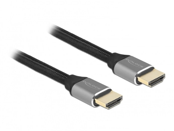 Delock Ultra High Speed - HDMI-Kabel - HDMI männlich zu HDMI männlich - 50 cm - Dreifachisolierung - Grau - hauchvergoldete Kontakte, unterstützt 8K 60 Hz (7680 x 4320)