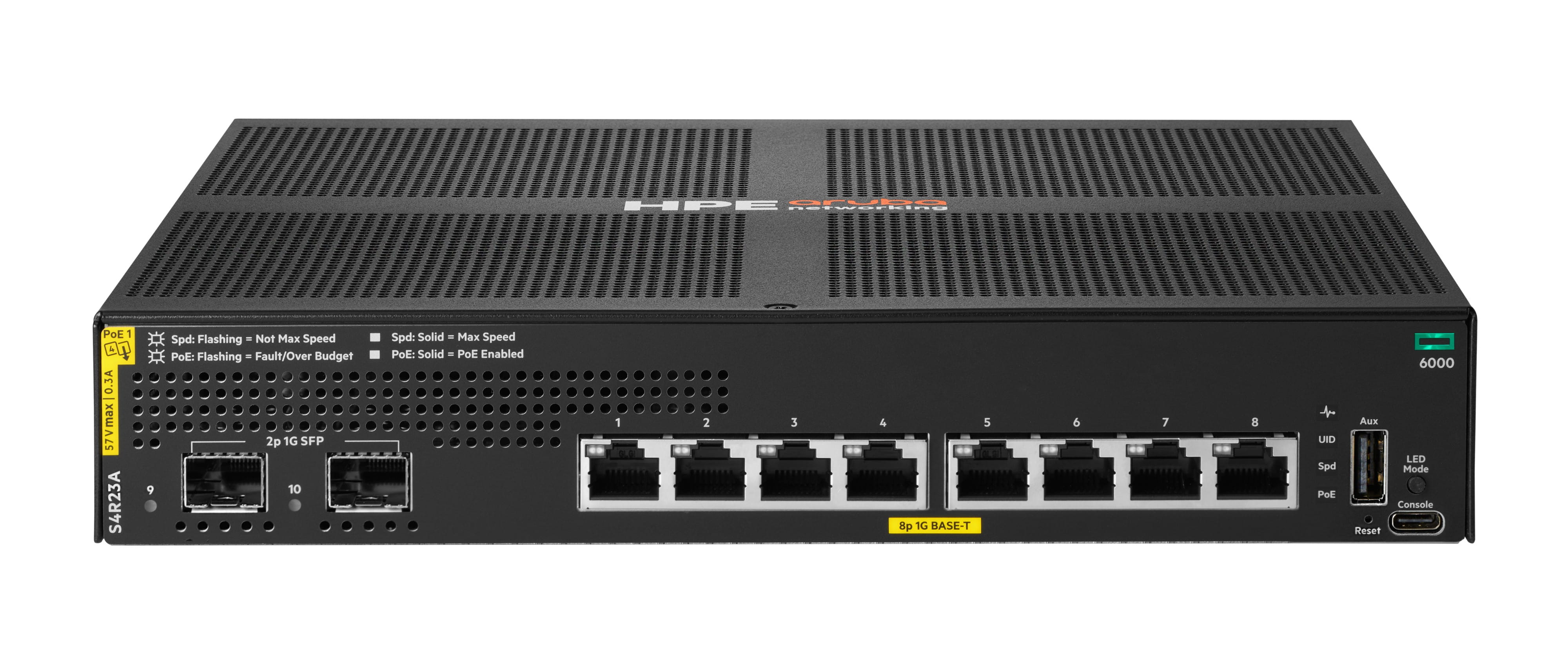 HPE Aruba Networking CX 6000 8p 10M/100M/1G Class4 PoE 2p SFP 1G 67W Switch - Switch - managed - 8 x 10/100/1000 (PoE+)