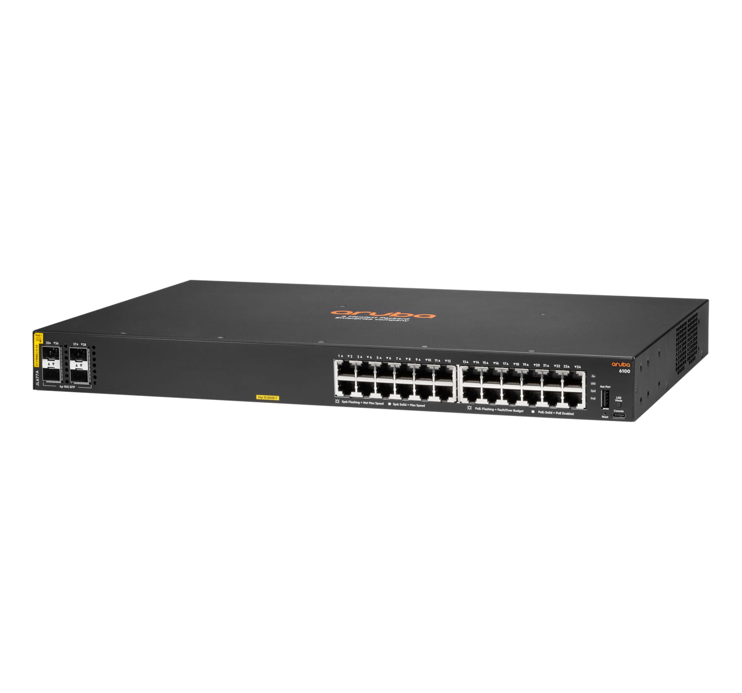 HPE Aruba Networking 6100 24G Class4 PoE 4SFP+ - Switch - managed - 24 x 10/100/1000 (PoE+)
