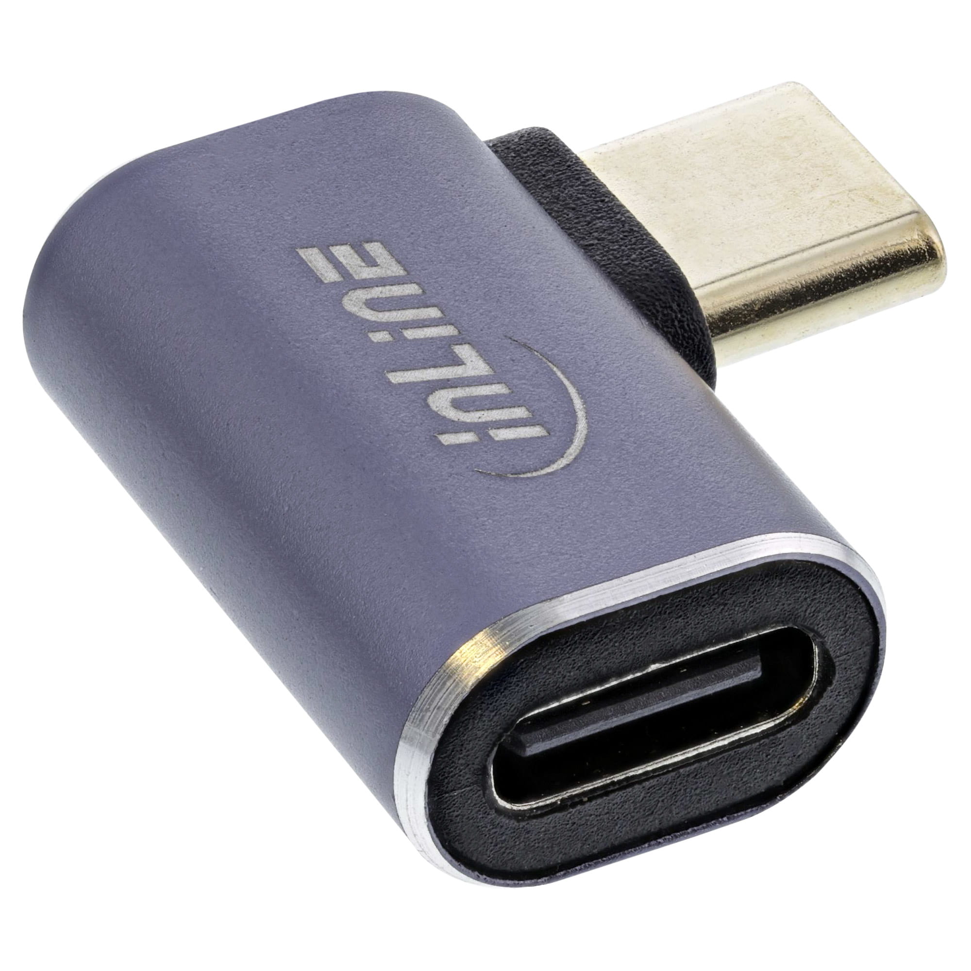 InLine USB4 Adapter - USB-C Stecker/Buchse rechts/links gewinkelt - Aluminium