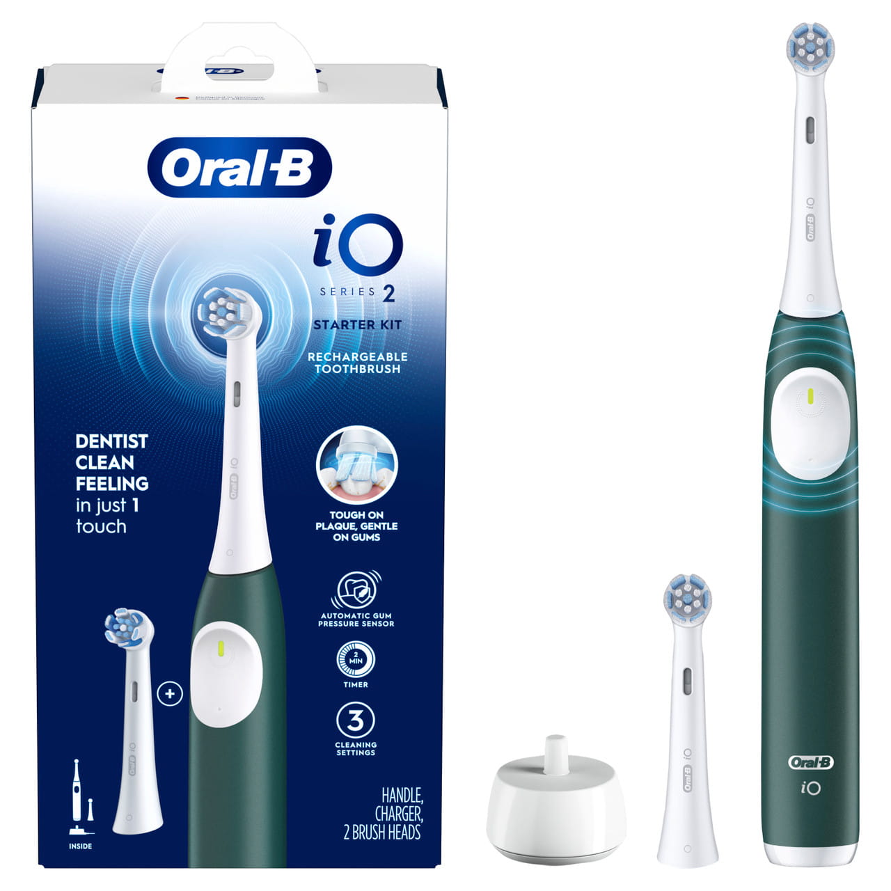 Oral-B 615204, Erwachsener, Vibrierende Zahnbürste, Tägliche Pflege, Sensibel, Super sensitive, Grün, 2 min, Rund
