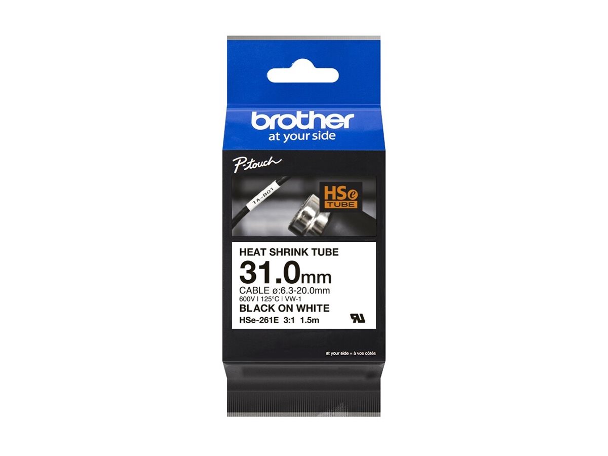 Brother HSe-261E - Schwarz auf Weiß - Rolle (3,1 cm x 1,5 m)