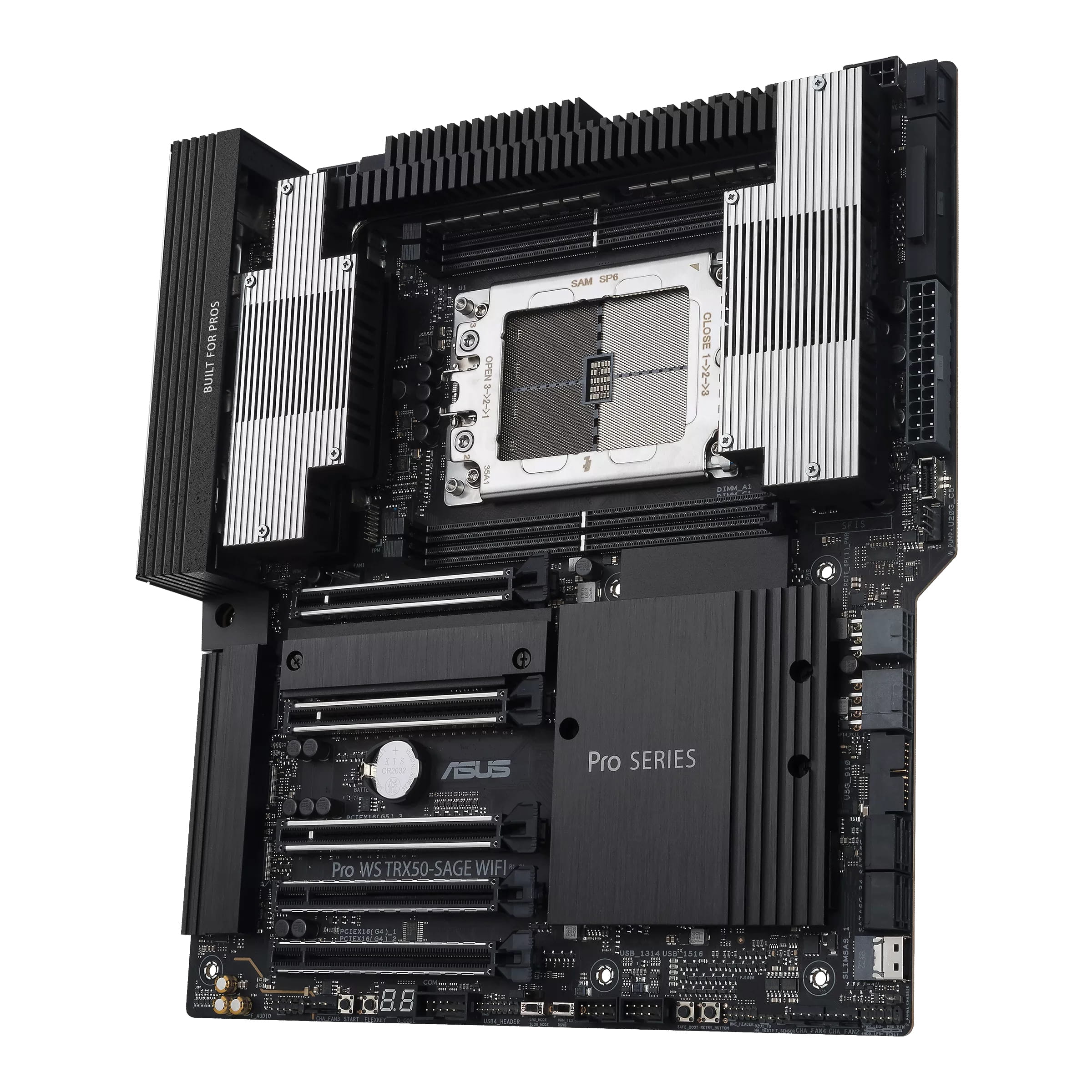 ASUS PRO WS TRX50-SAGE WIFI - Motherboard - SSI CEB - Socket sTR5 - AMD TRX50 Chipsatz - USB 3.2 Gen 1, USB 3.2 Gen 2, USB-C 3.2 Gen 2x2 - 10 Gigabit LAN, 2.5 Gigabit LAN, Wi-Fi 7, Bluetooth - Onboard-Grafik (CPU erforderlich)