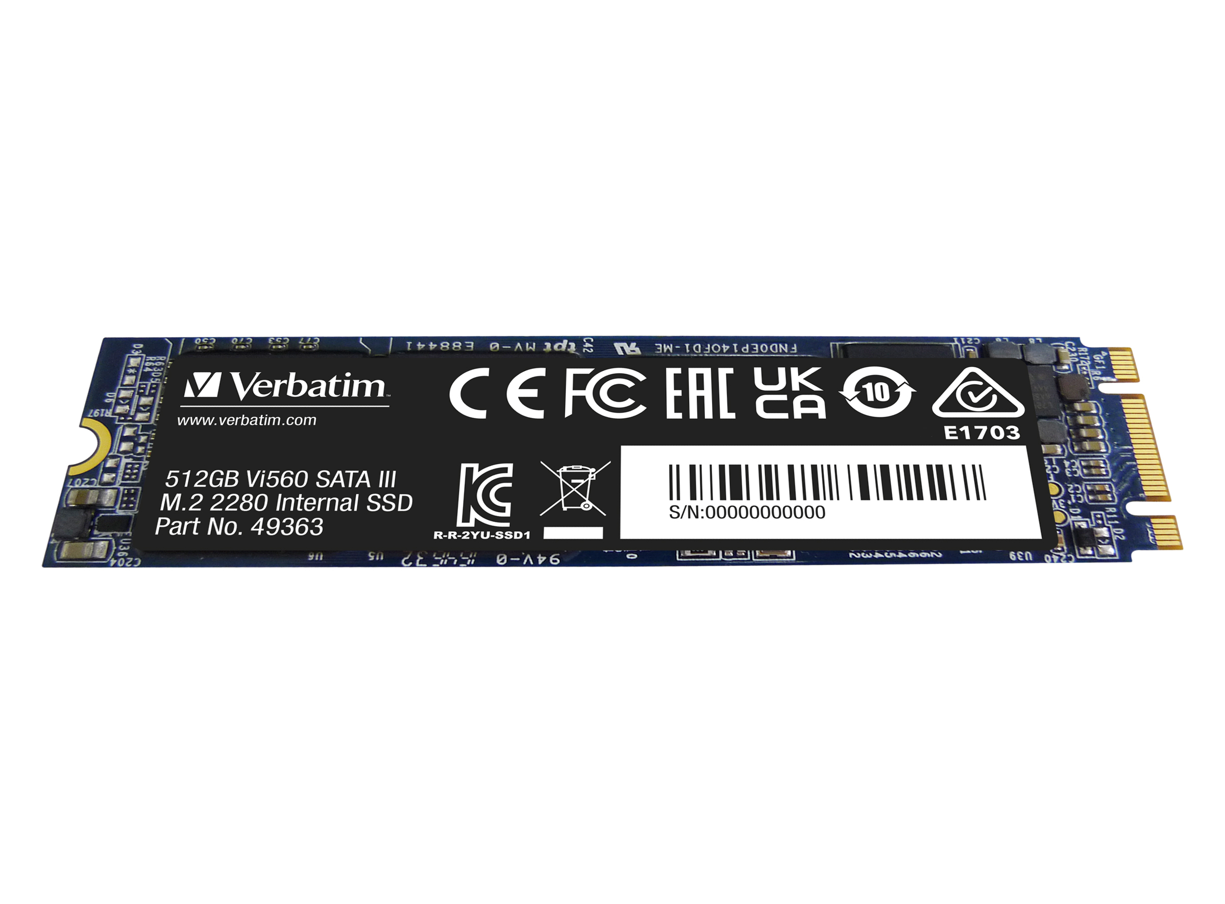 Verbatim Vi560 S3 - SSD - 512 GB - intern - M.2 2280 Verbatim Vi560 S3 - SSD - 512 GB - intern - M.2 2280
