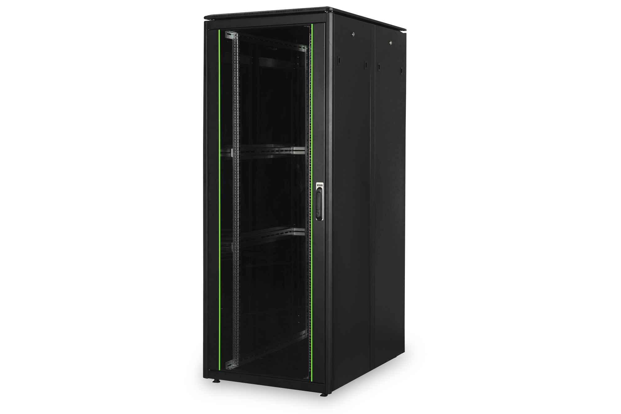 DIGITUS Unique DN-19 47U-8/12-1B - Schrank Netzwerkschrank - Schwarz, RAL 9005 - 47U - 48.3 cm (19")