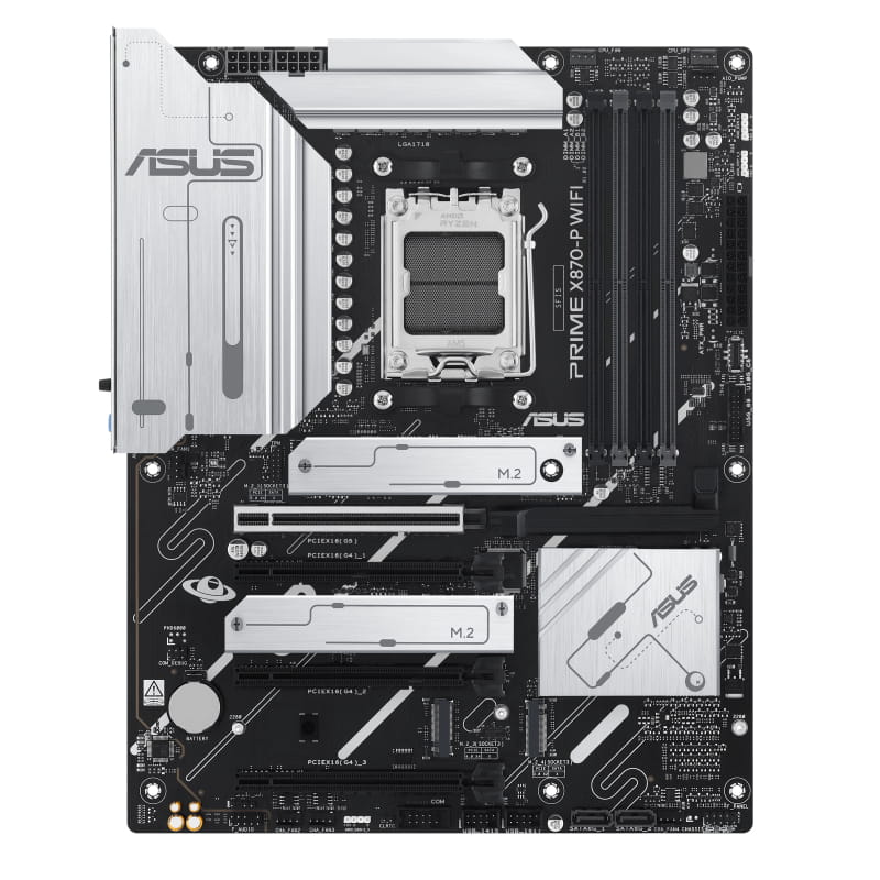 ASUS PRIME X870-P WIFI - Motherboard - ATX - Socket AM5 - AMD X870 Chipsatz - USB4, USB 3.2 Gen 2, USB-C 3.2 Gen2, USB 3.2 Gen 1 - Wi-Fi 7, Bluetooth, 2.5 Gigabit LAN - Onboard-Grafik (CPU erforderlich)