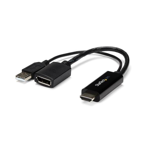 StarTech.com 4K 30Hz HDMI to DisplayPort Video Adapter w/ USB Power - 6 in - HDMI 1.4 (Male)