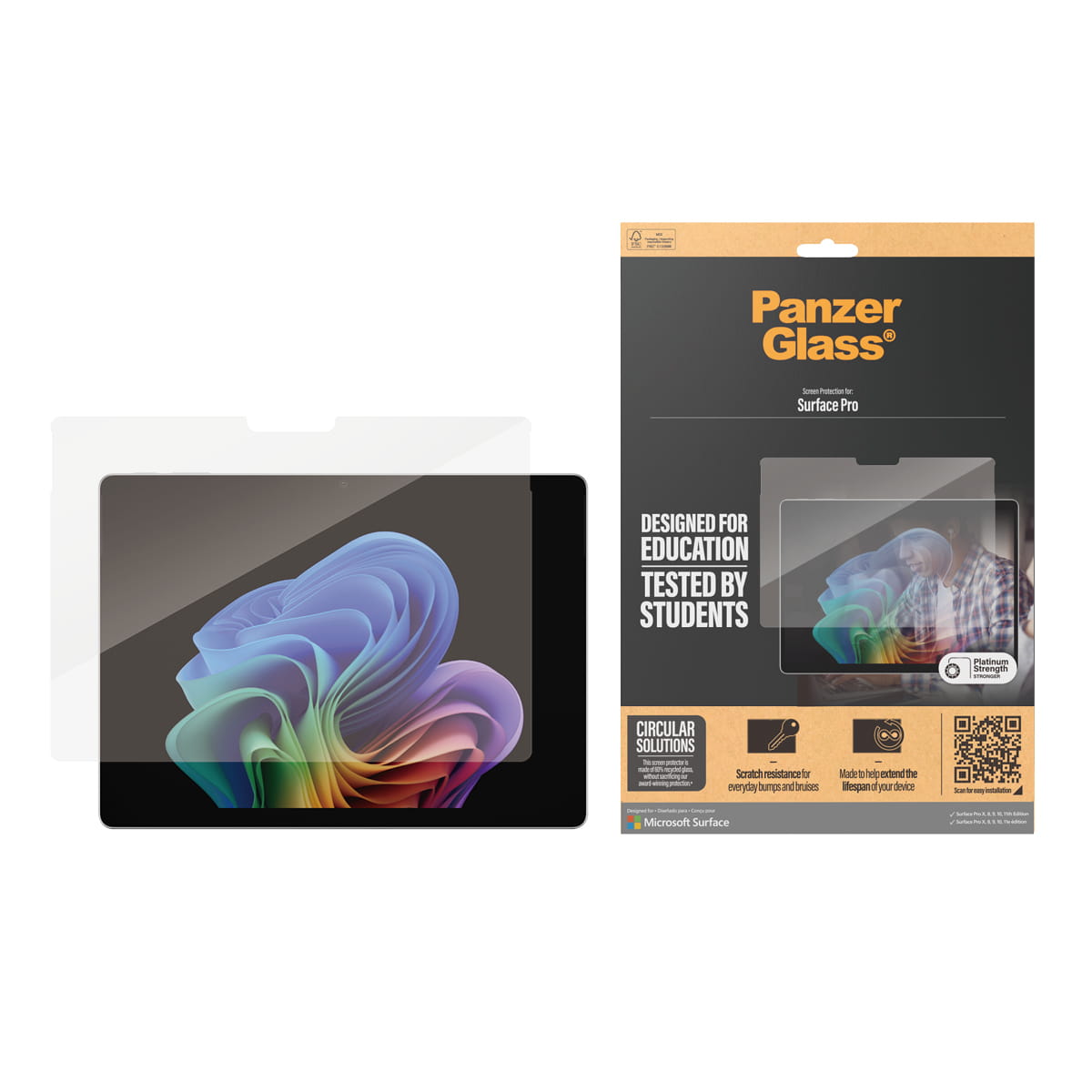 PanzerGlass ® Displayschutz Microsoft Surface Pro X | Pro 8 | Pro 9 | Pro 10 | Pro 11 | Pro 12 | Ultra-Wide Fit, Microsoft, Microsoft - Surface Pro X, Microsoft - Surface Pro 8, Microsoft - Surface Pro 9, Microsoft -..., Trockene Anwendung, Kratzresiste