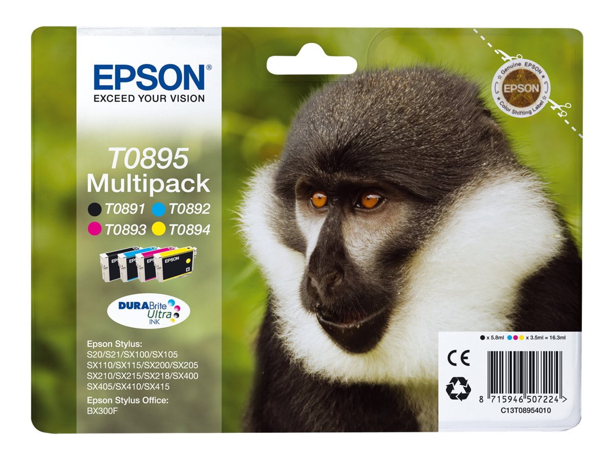 Epson T0895 Multipack - 4er-Pack - Schwarz, Gelb