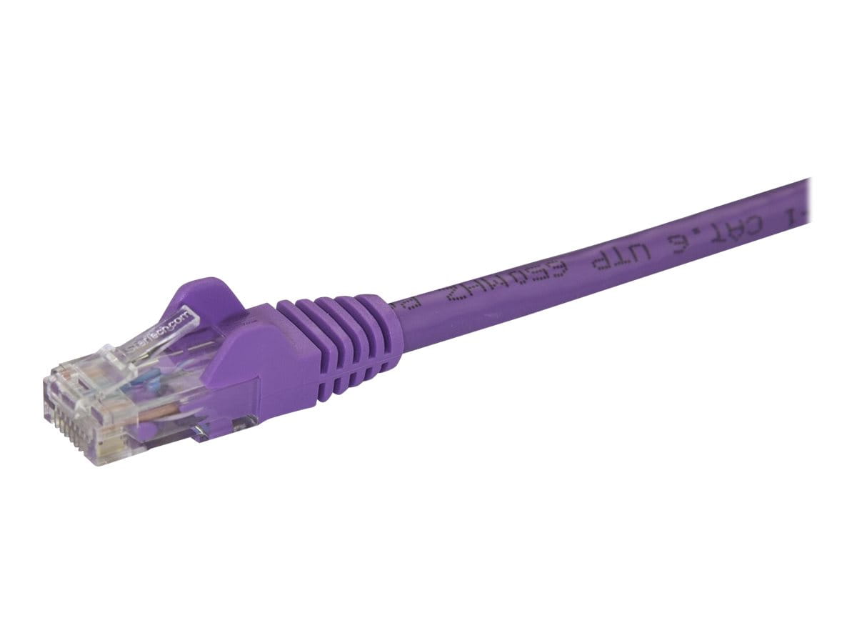StarTech.com 10m CAT6 Ethernet Cable, 10 Gigabit Snagless RJ45 650MHz 100W PoE Patch Cord, CAT 6 10GbE UTP Network Cable w/Strain Relief, Purple, Wiring is UL Certified/TIA - Category 6 - 24AWG (N6PATC10MPL)