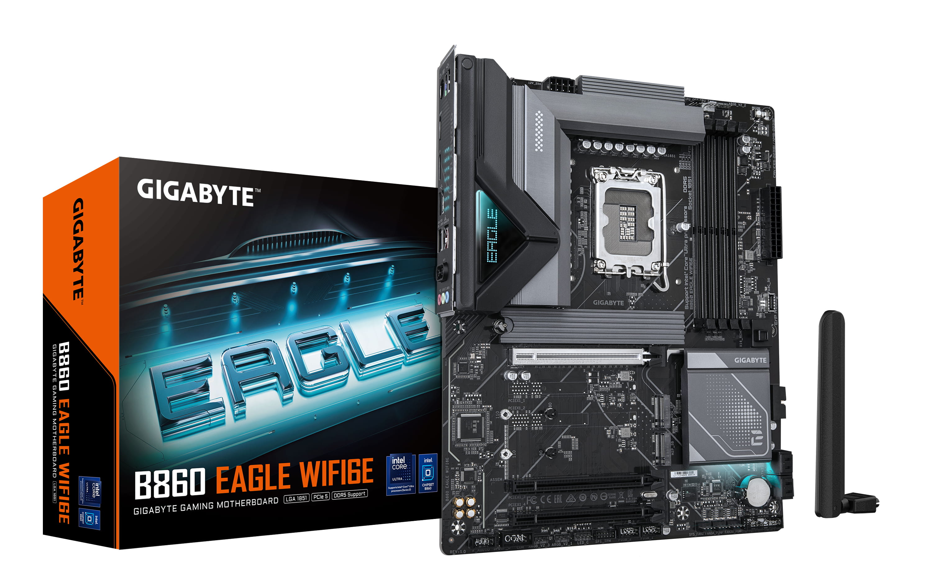 Gigabyte B860 EAGLE WIFI6E - Motherboard - ATX - LGA1851 Sockel - B860 Chipsatz - USB-C 3.2 Gen 2x2, USB-C 3.2 Gen 1, USB 3.2 Gen 2, USB 3.2 Gen 1 - 2.5 Gigabit LAN, Bluetooth, Wi-Fi 6E - Onboard-Grafik (CPU erforderlich)