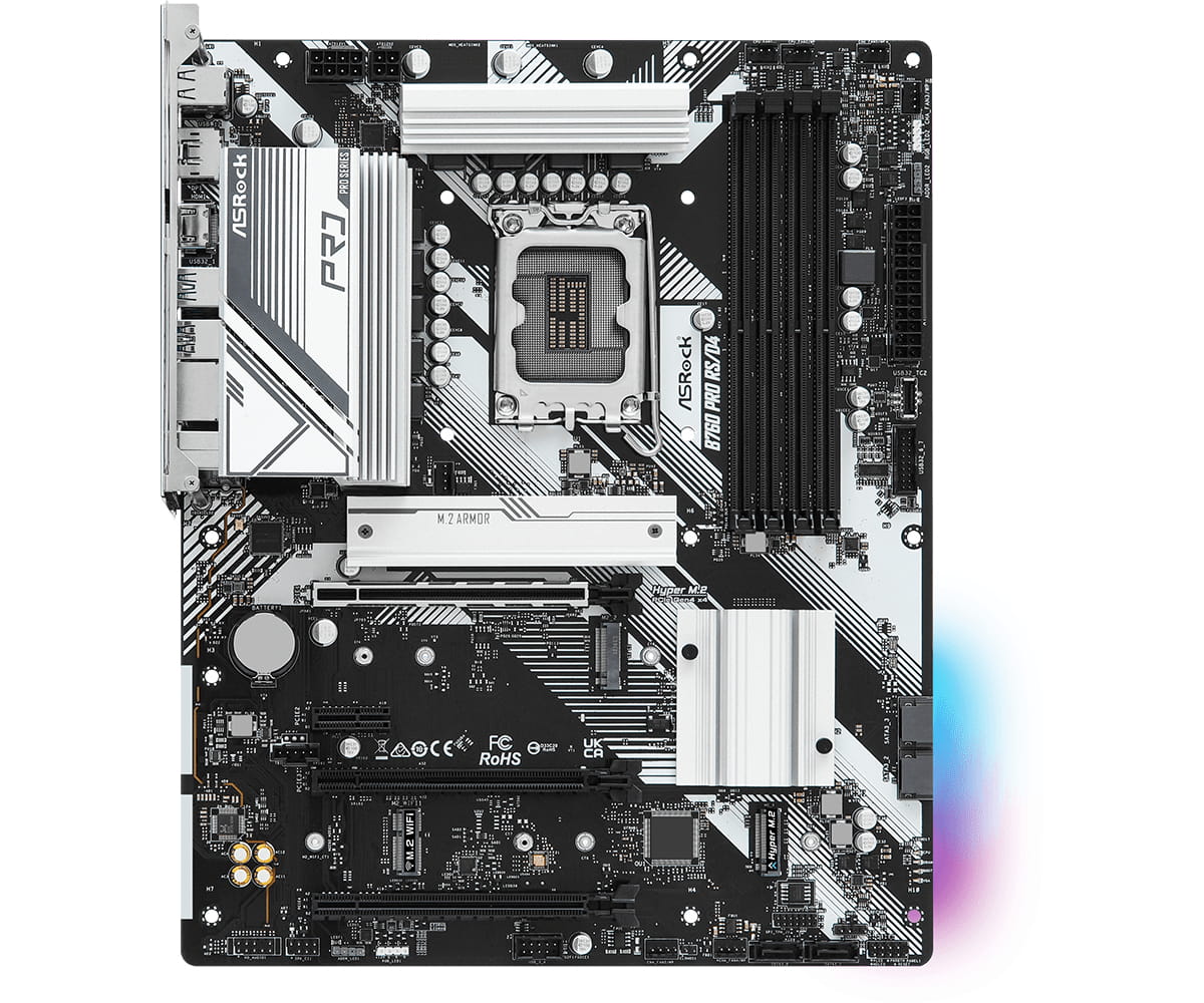 ASRock B760 PRO RS/D4 - Motherboard - ATX - LGA1700 Sockel - B760 Chipsatz - USB-C 3.2 Gen2, USB-C 3.2 Gen 1, USB 3.2 Gen 1 - 2.5 Gigabit LAN - Onboard-Grafik (CPU erforderlich)