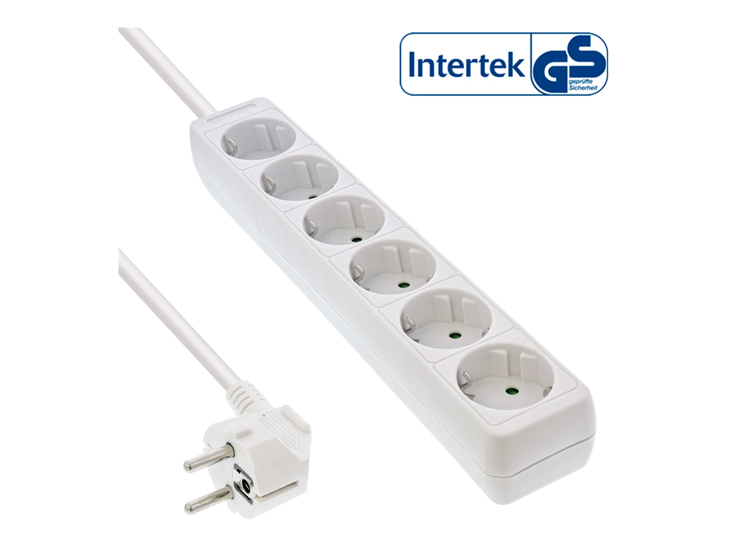 InLine Steckdosenleiste - 6-fach Schutzkontakt - weiß - 5m