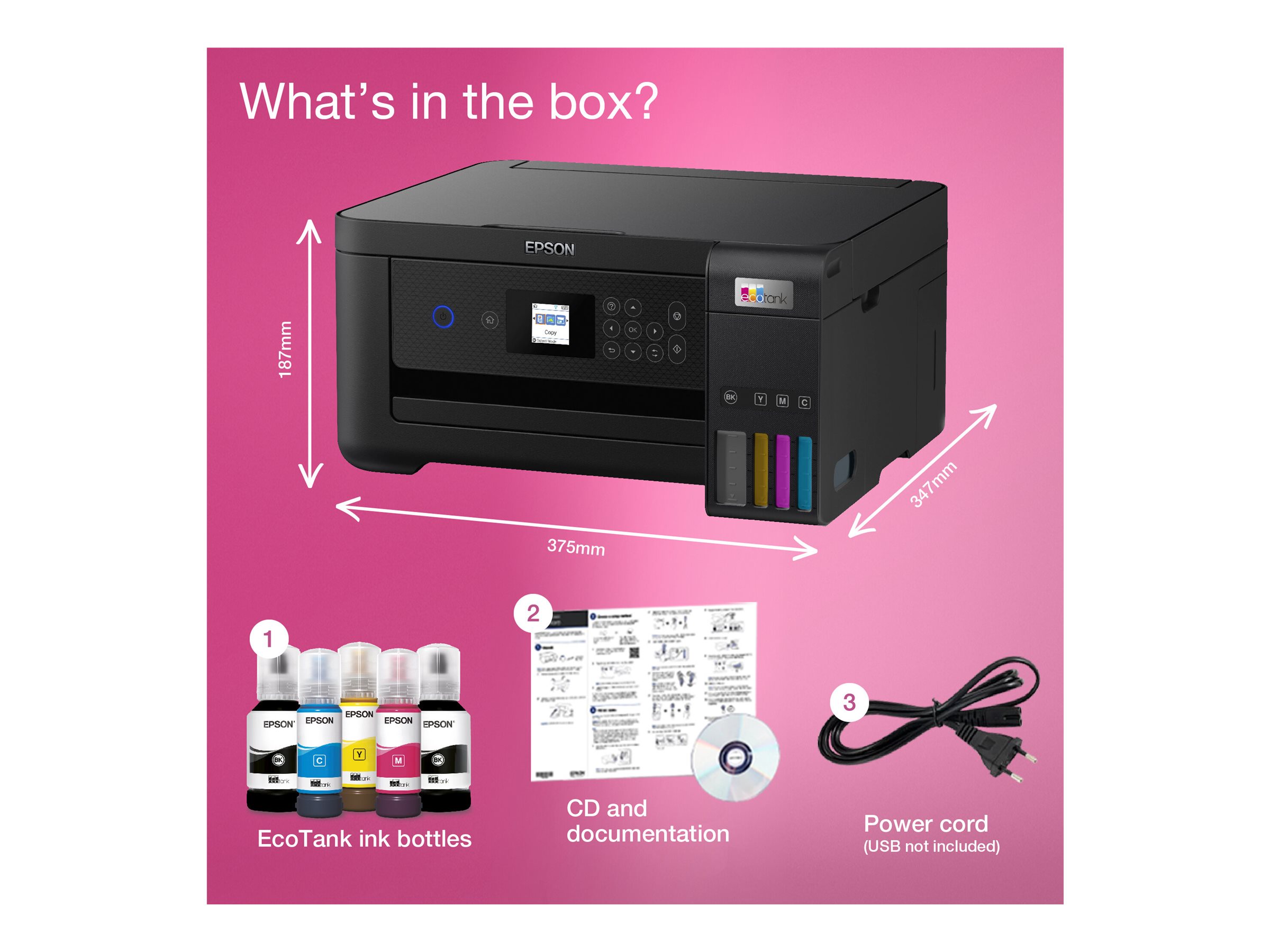 Epson EcoTank ET-2850 - Multifunktionsdrucker - Farbe - Tintenstrahl - A4 (Medien) Epson EcoTank ET-2850 - Multifunktionsdrucker - Farbe - Tintenstrahl - A4 (Medien)