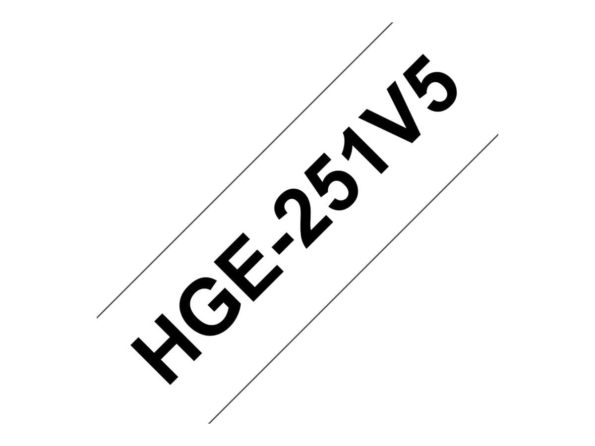 Brother HGE-251V5 - Schwarz auf Weiß - Rolle (2,4 cm x 8 m)