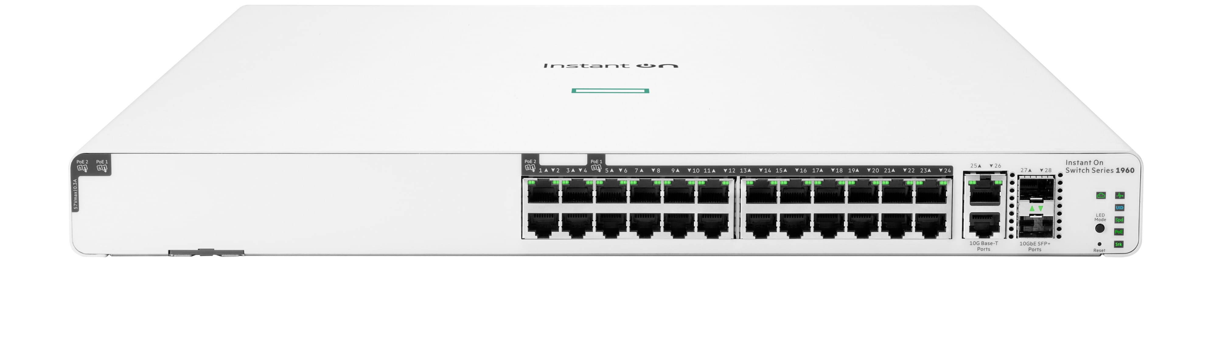 HPE Networking Instant On 1960 24G 20p Class4 4p Class6 PoE 2XGT 2SFP+ 370W Switch - Switch - L3 Lite - managed - 24 x 10/100/1000 + 2 x 10 Gigabit SFP+ + 2 x 100/1000/10GBase-T - an Rack montierbar - PoE (370 W)