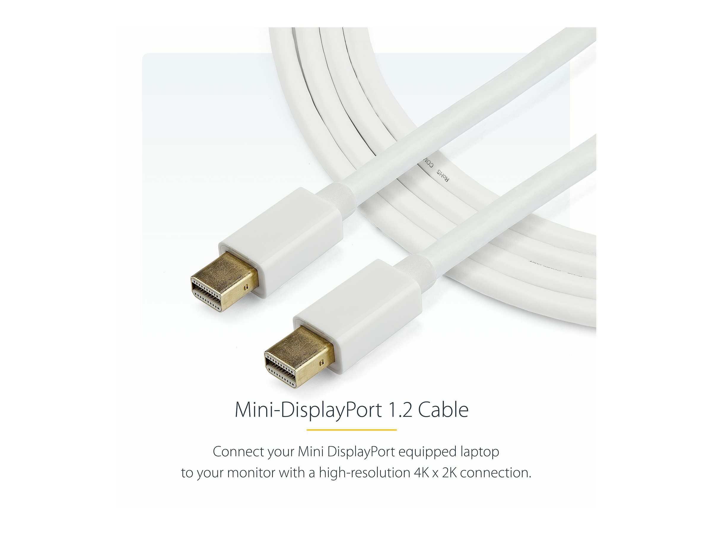 StarTech.com 1m Mini DisplayPort Kabel 1.2 - MiniDP 4k zu MDP - Stecker/Stecker - Weiß - DisplayPort-Kabel - Mini DisplayPort (M)