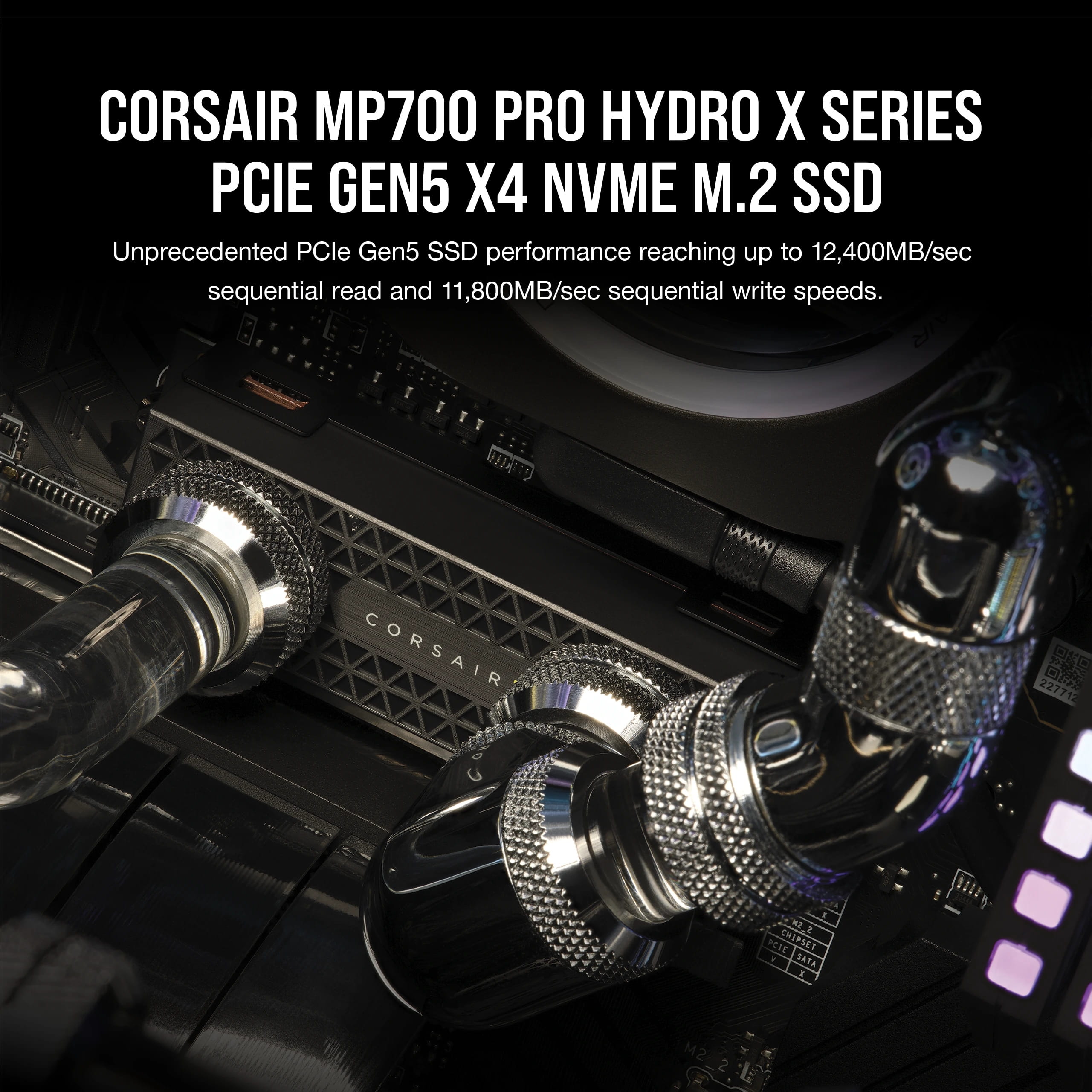 Corsair Hydro X Series MP700 PRO - SSD - 2 TB - intern - M.2 2280 - PCI Express 5.0 x4 (NVMe)