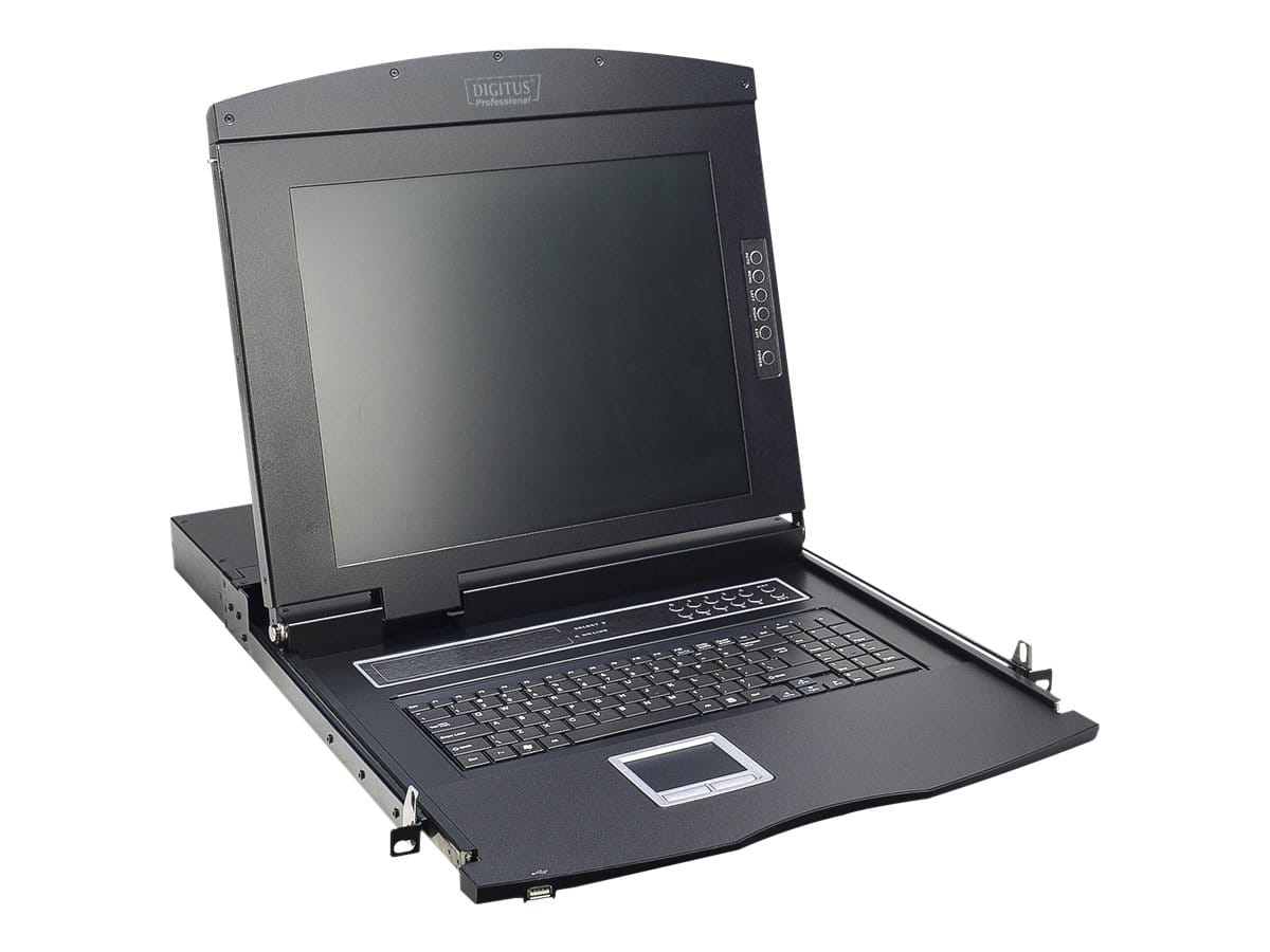 DIGITUS 17" LCD KVM Konsole, 1-Port VGA, spanische Tastatur