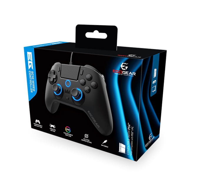 EgoGear EG SC10, Gamepad, PlayStation 4, Schaltfläche Zurück, D-Pad, Richtungstasten, Menü-Taste, Schaltfläche Optionen, Schaltfläche Teilen, Analog, Mehrfarbig, Kabelgebunden