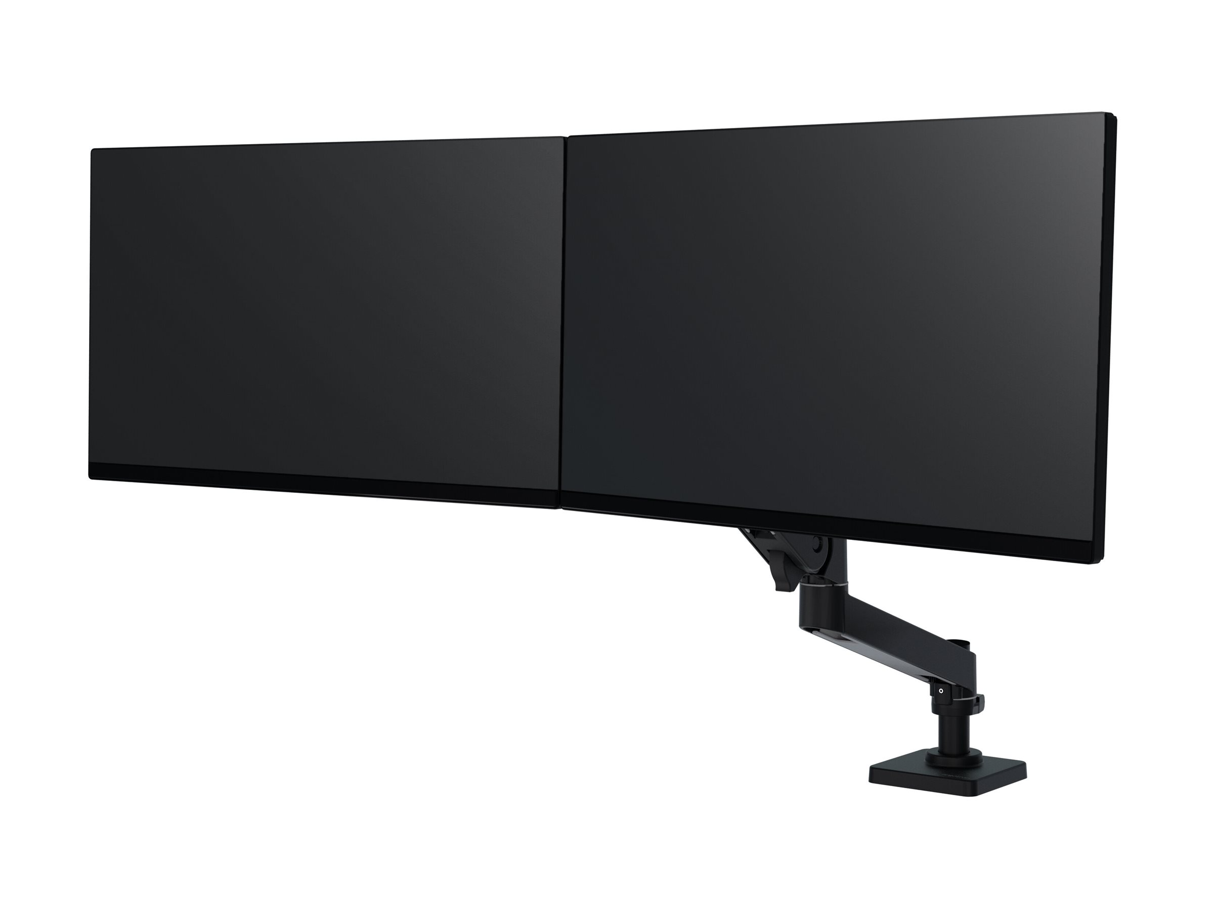 Ergotron LX Pro - Befestigungskit (Dual Direct Arm, 2 Drehgelenke, 2-teilige Tischklemme, Befestigungsmaterialien, Basis, Arm für zwei Bildschirme, Verlängerung, Stange, Stangenring) - für 2 Flachbildschirme - Aluminium - Schwarz - Bildschirmgröße: 