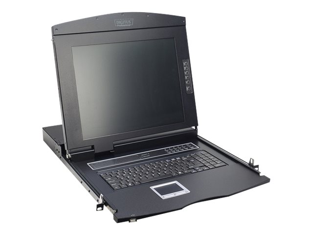 DIGITUS 17" LCD KVM Konsole, 8-Port VGA, französische Tastatur