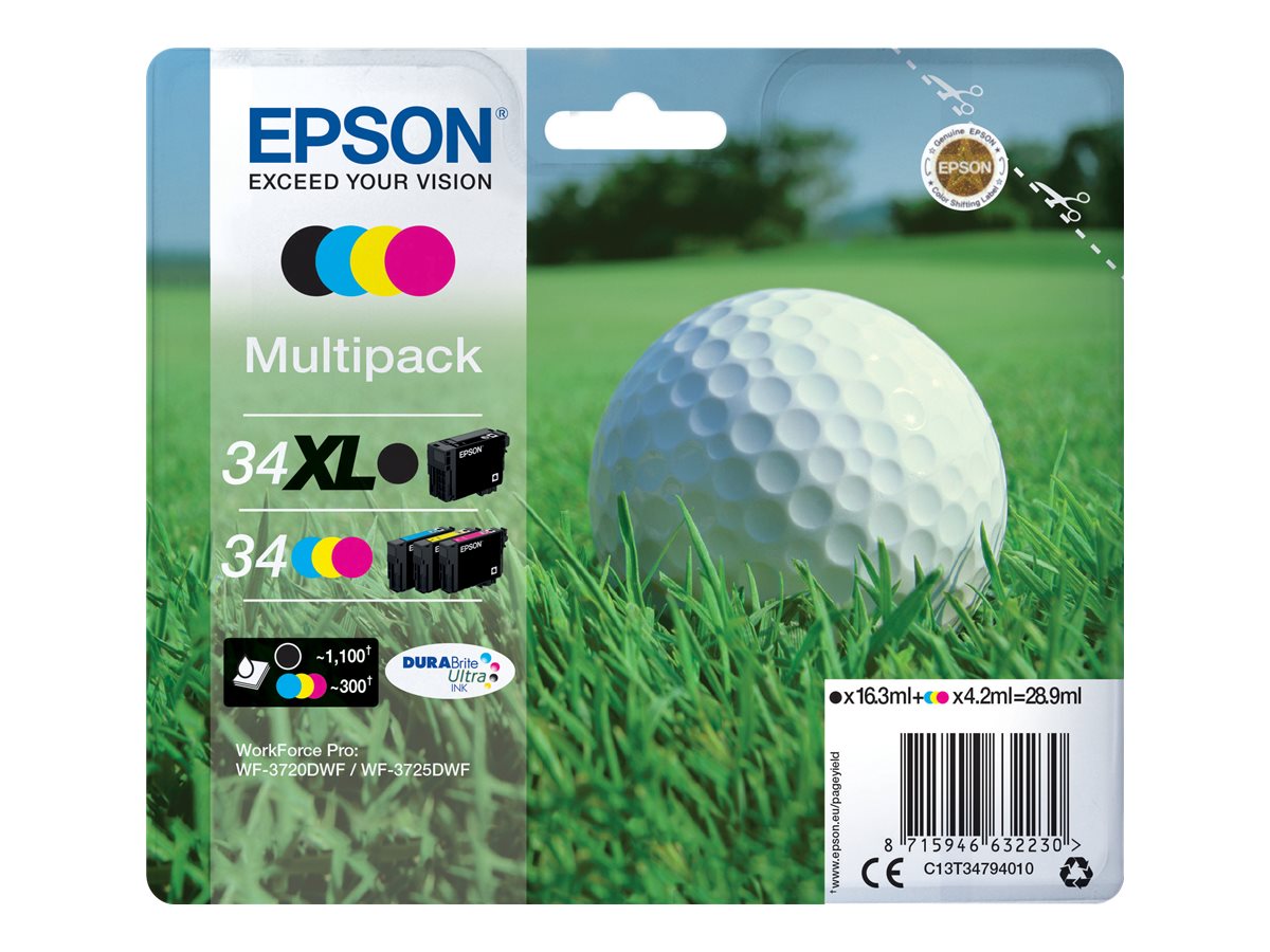 Epson 34XL - 4er-Pack - XL - Schwarz, Gelb, Cyan