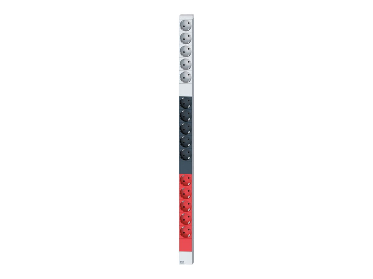 Bachmann 800.0107, Standard, 1U, Dreiphasig, Horizontal, Schwarz, 15 AC-Ausgänge